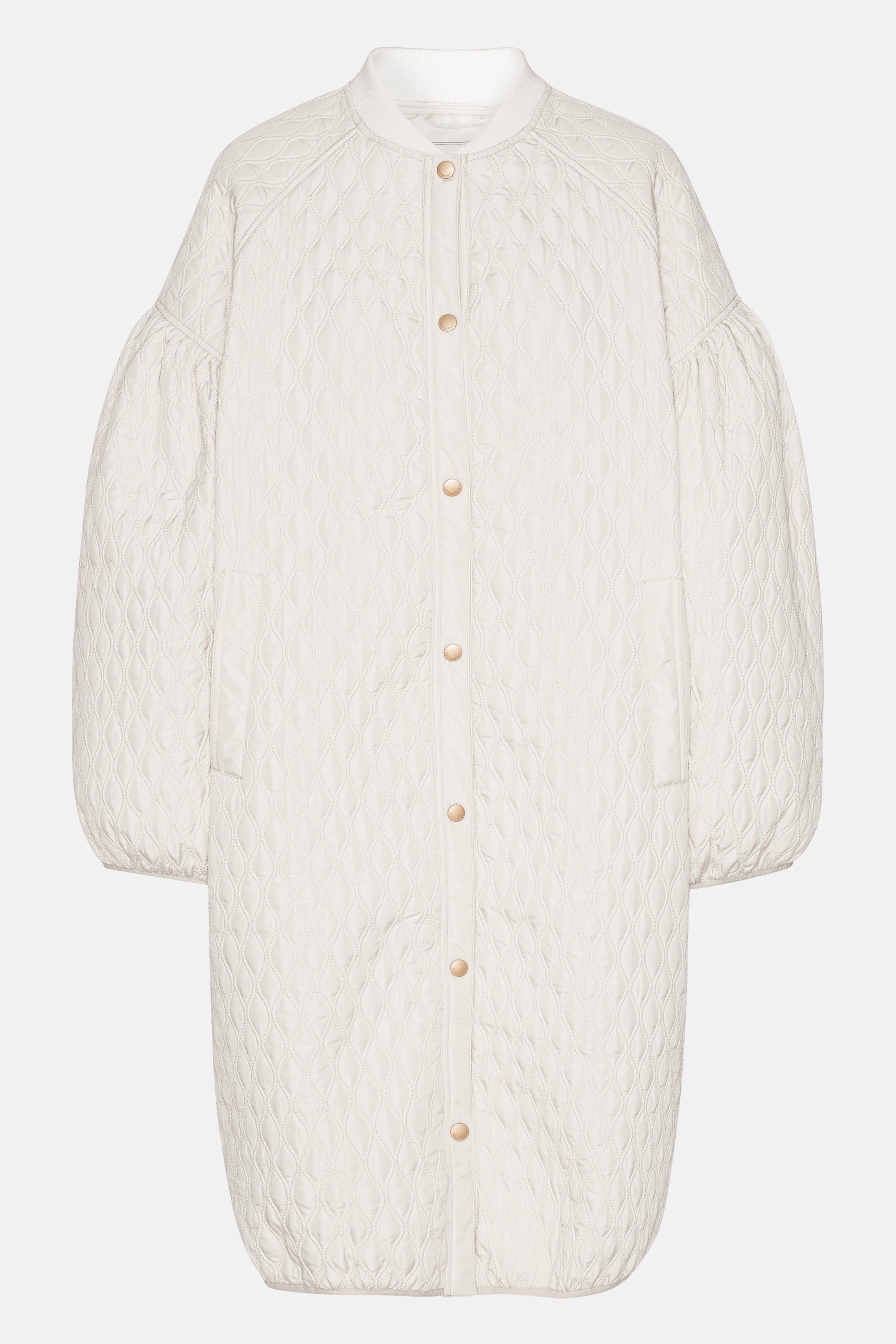 Long Quilt Jacket - Milk Creme