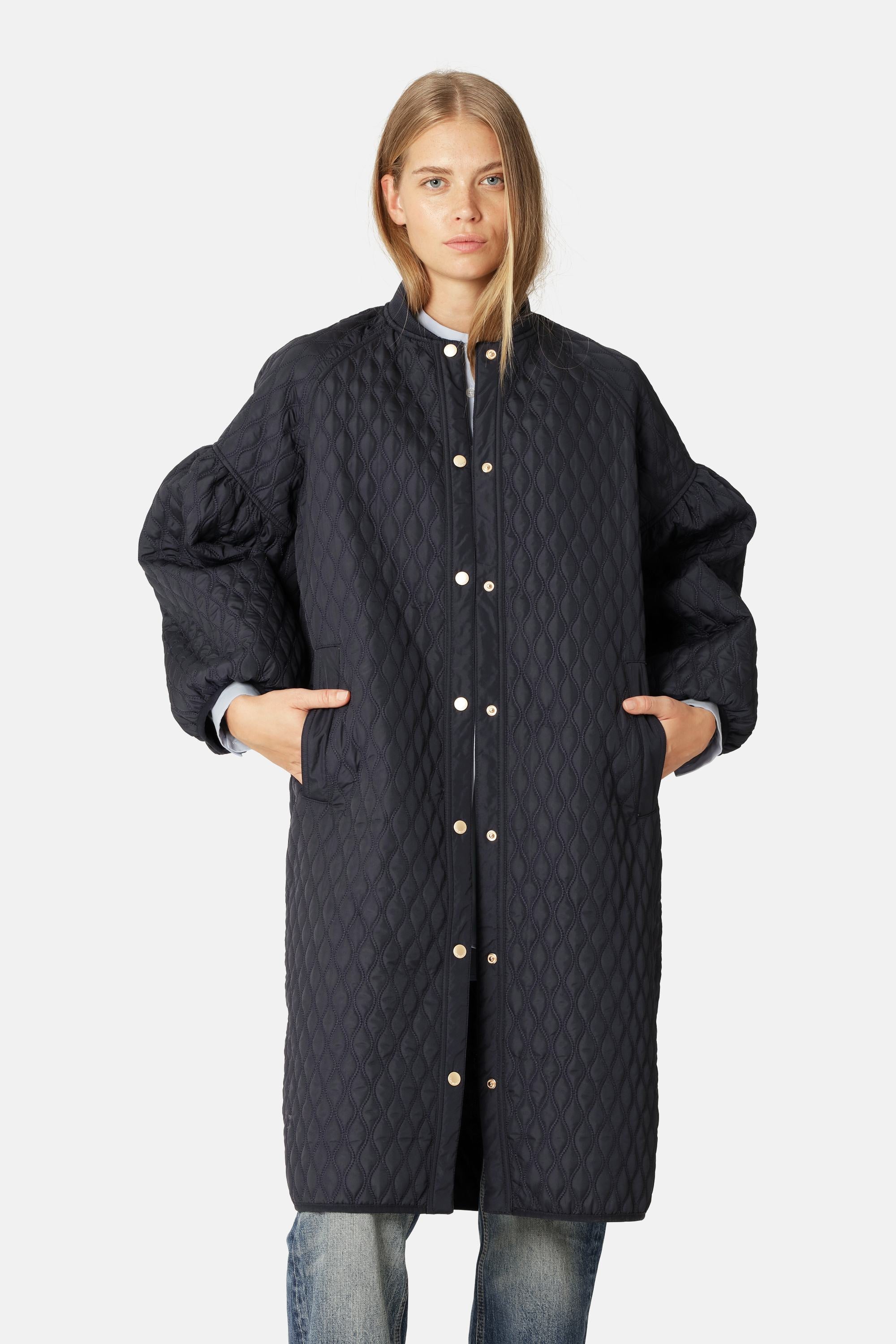 Long Quilt Jacket - Dark Indigo