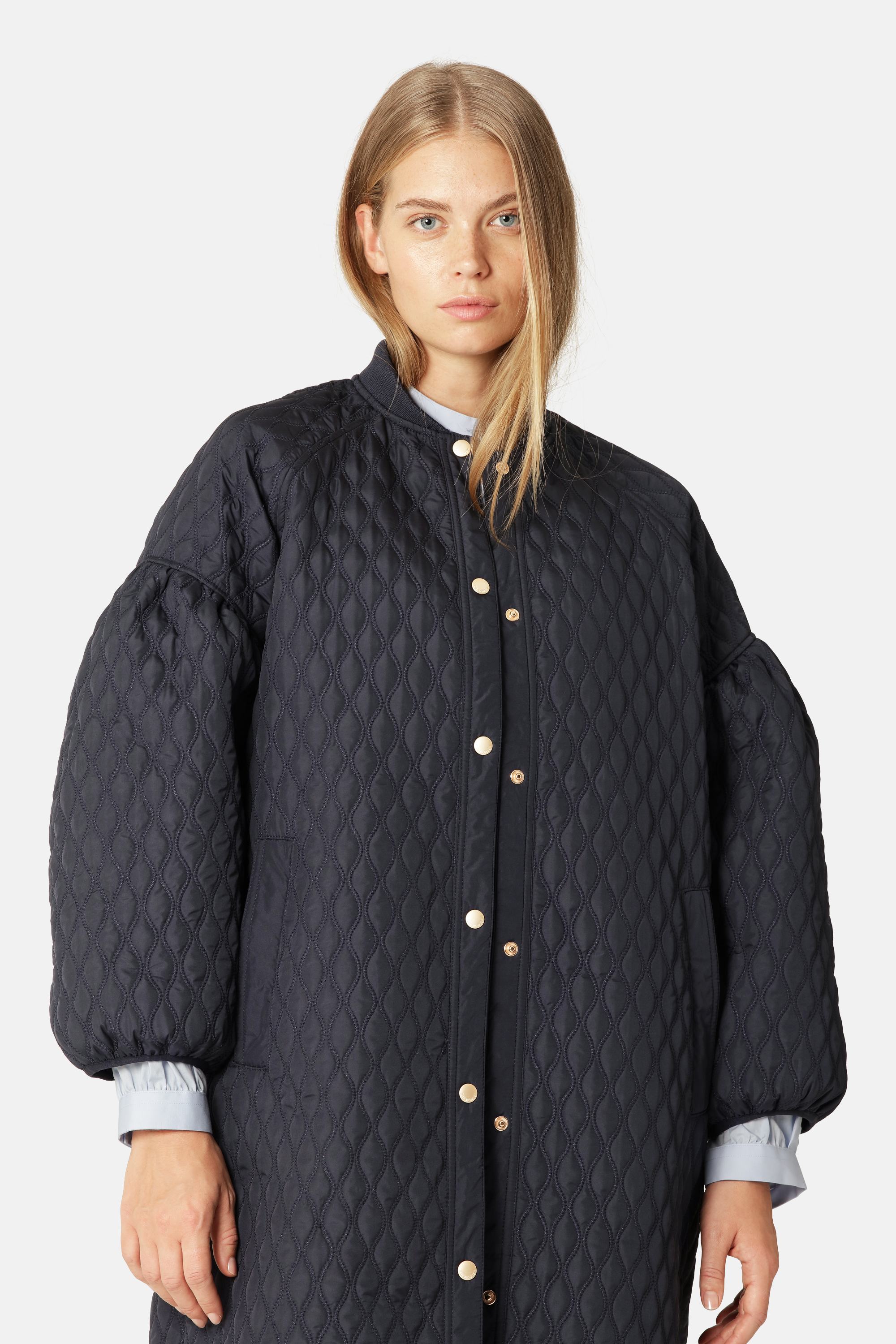 Long Quilt Jacket - Dark Indigo