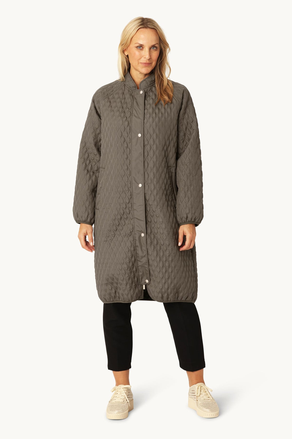 Long Quilt Coat - Tarmac