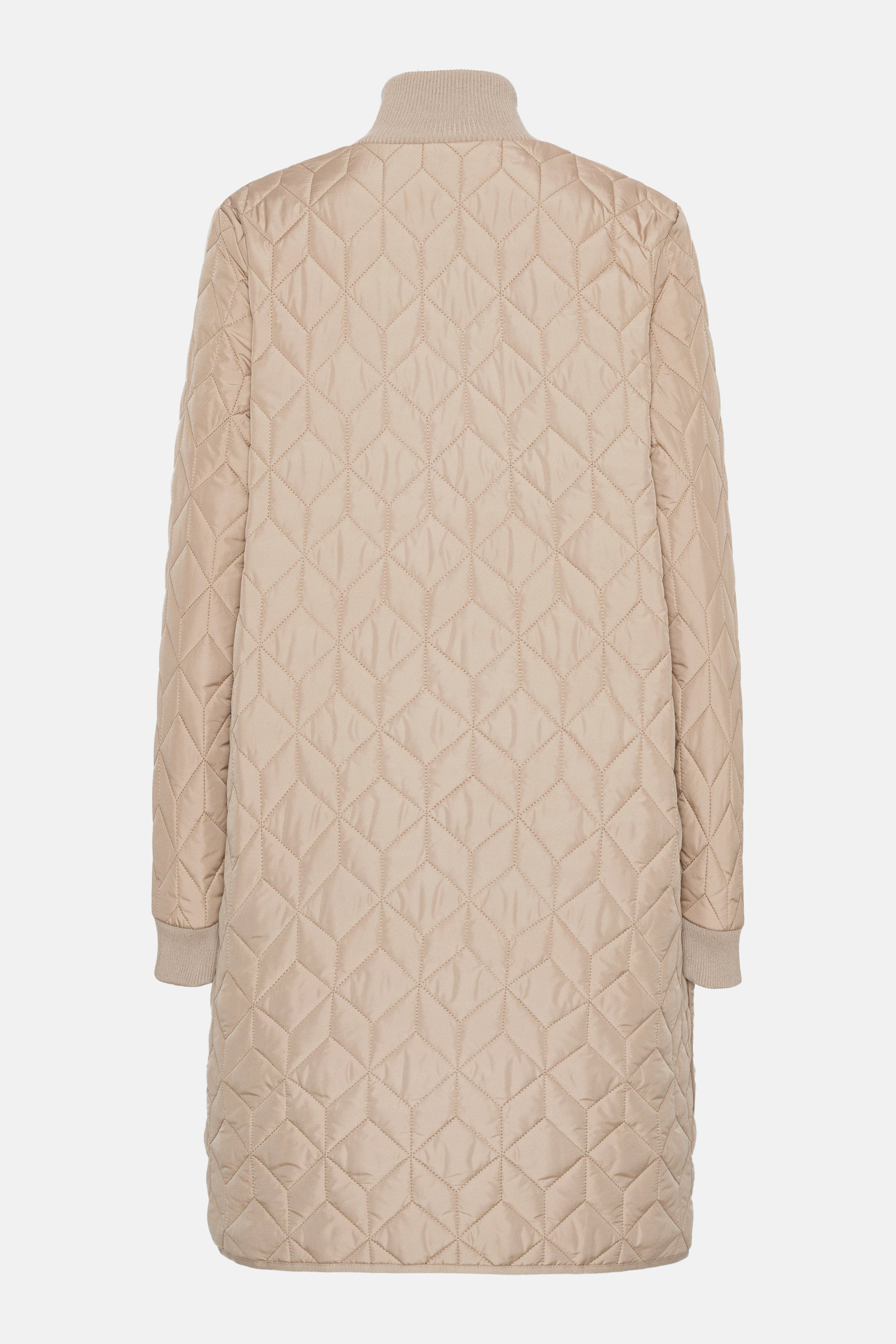 Long Padded Quilt Jacket - Wheat