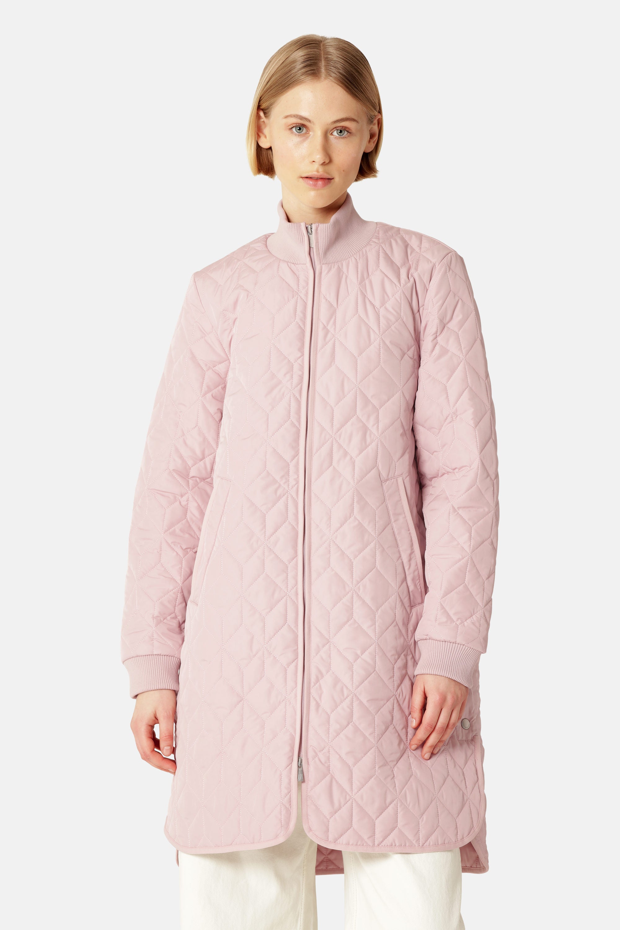 Long Padded Quilt Jacket - Burnished Lilac
