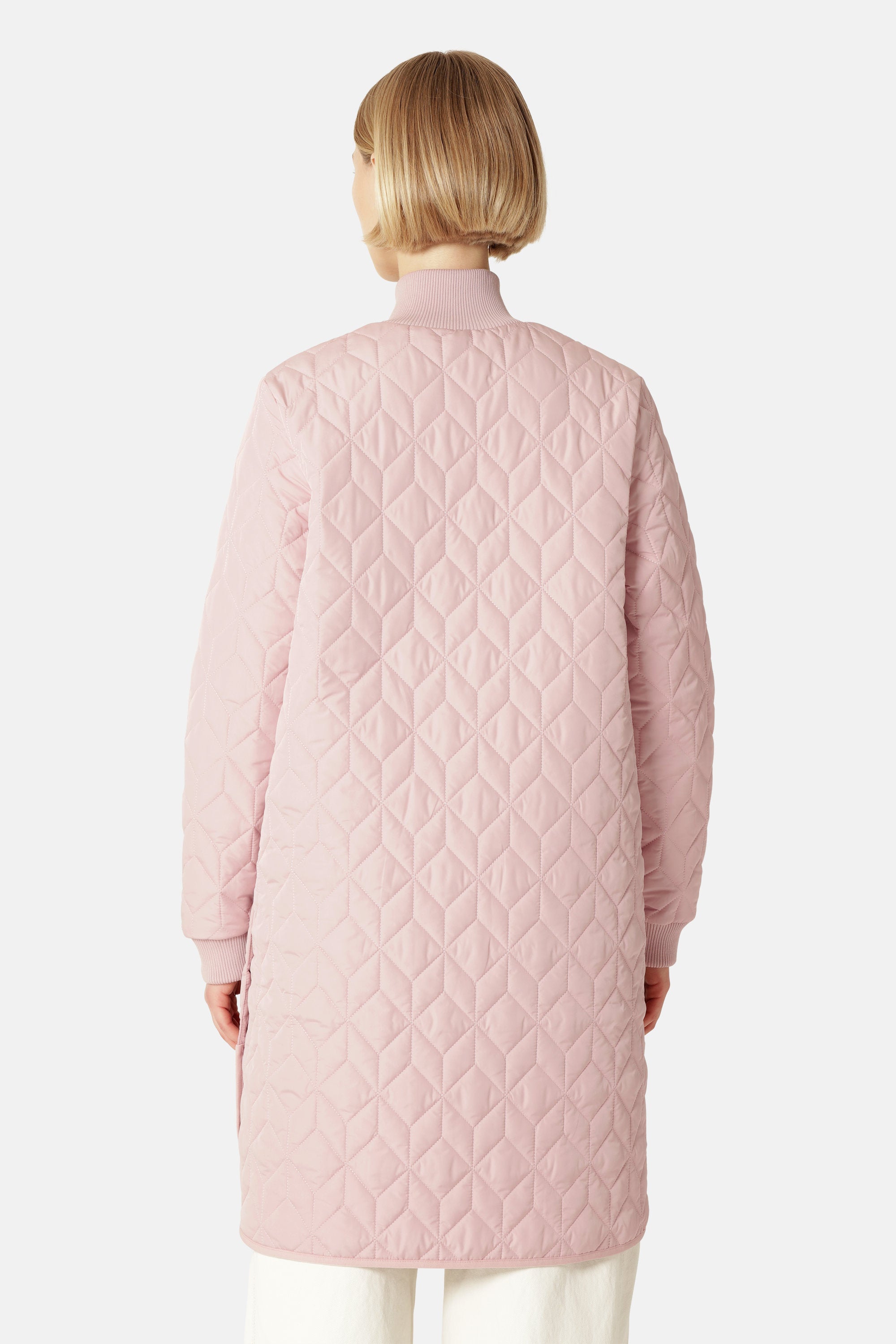 Long Padded Quilt Jacket - Burnished Lilac