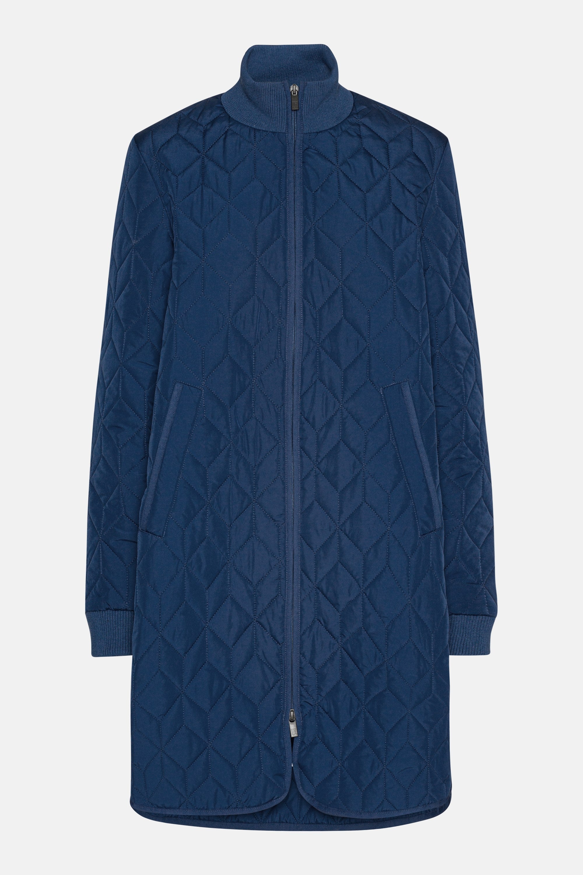 Long Padded Quilt Jacket - Estate Blue