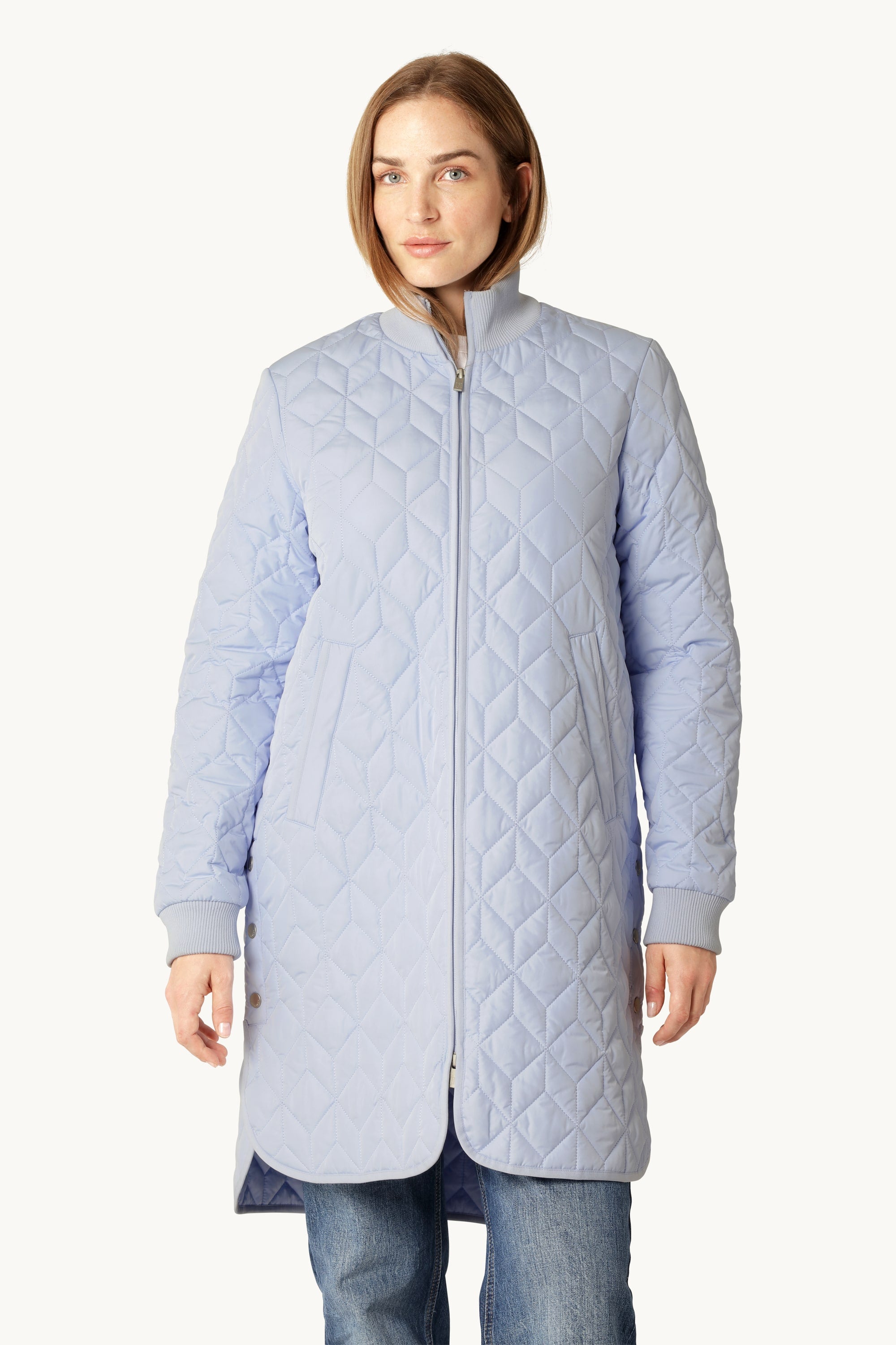Long Quilted Jacket - Heather