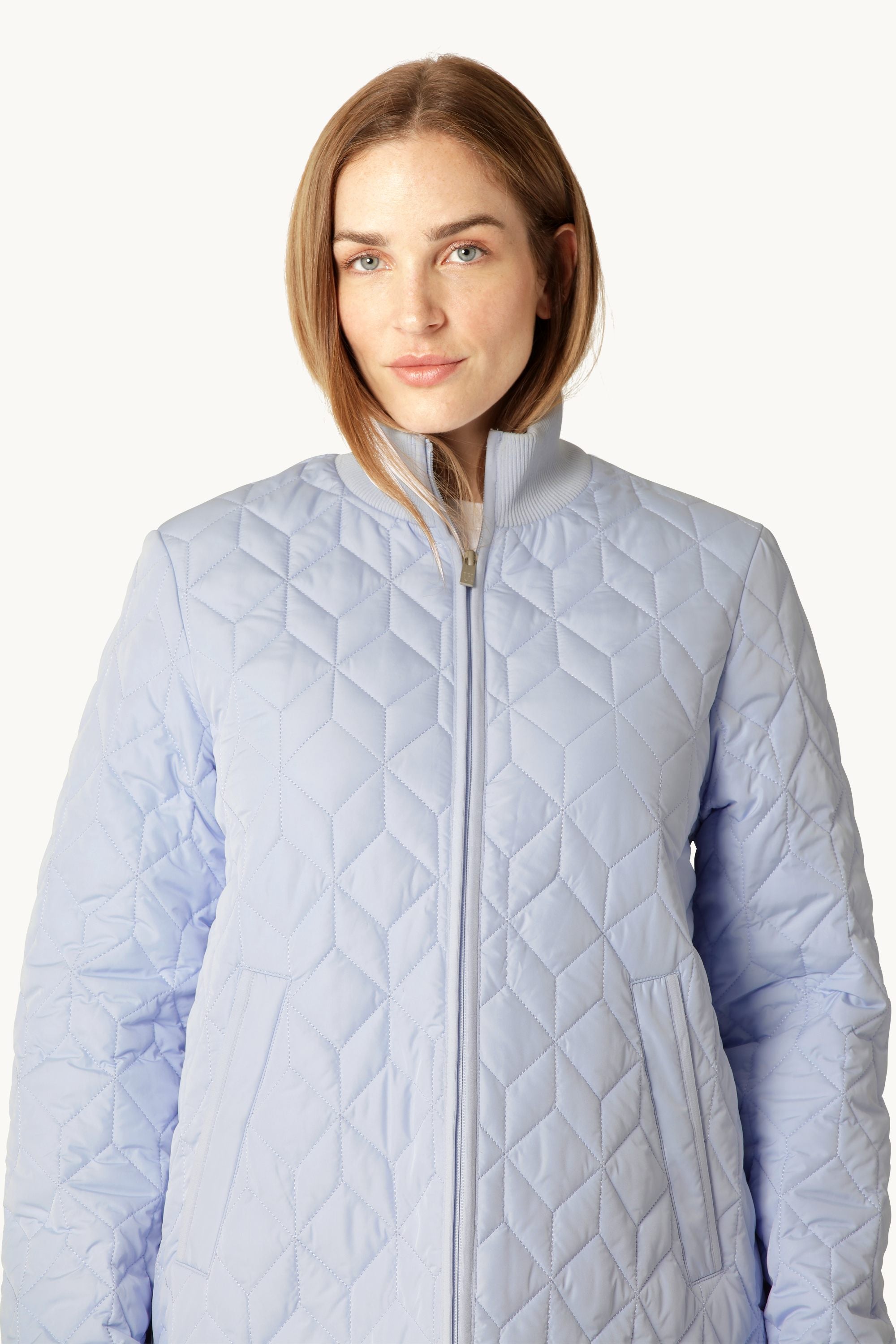 Long Quilted Jacket - Heather