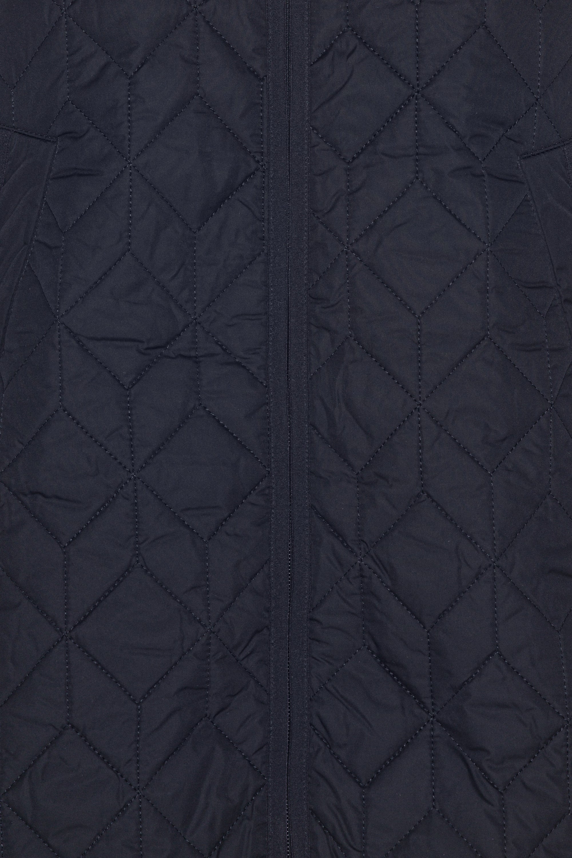 Long Padded Quilt Jacket - Dark Indigo