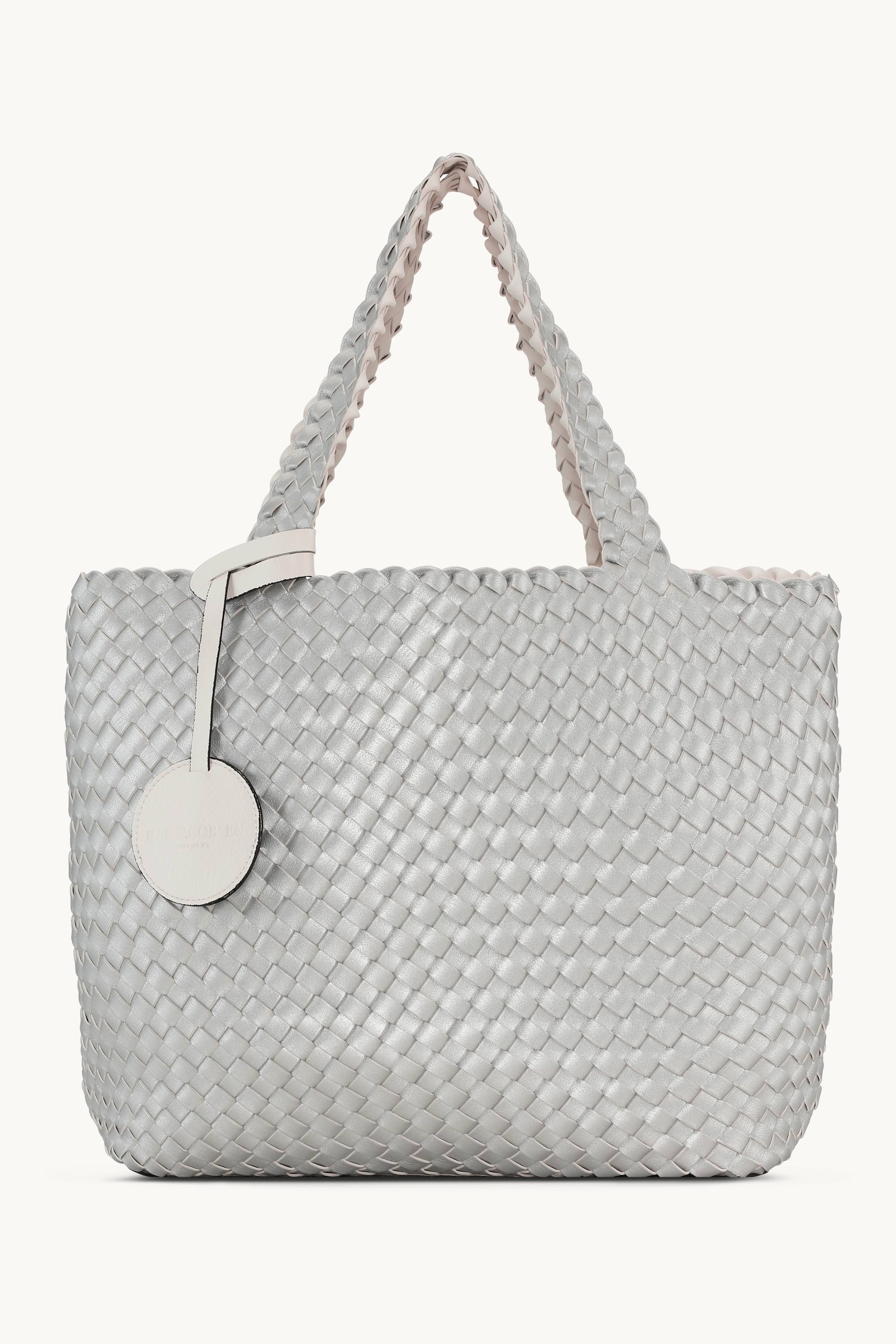 Tote Bag Braided - White Silver