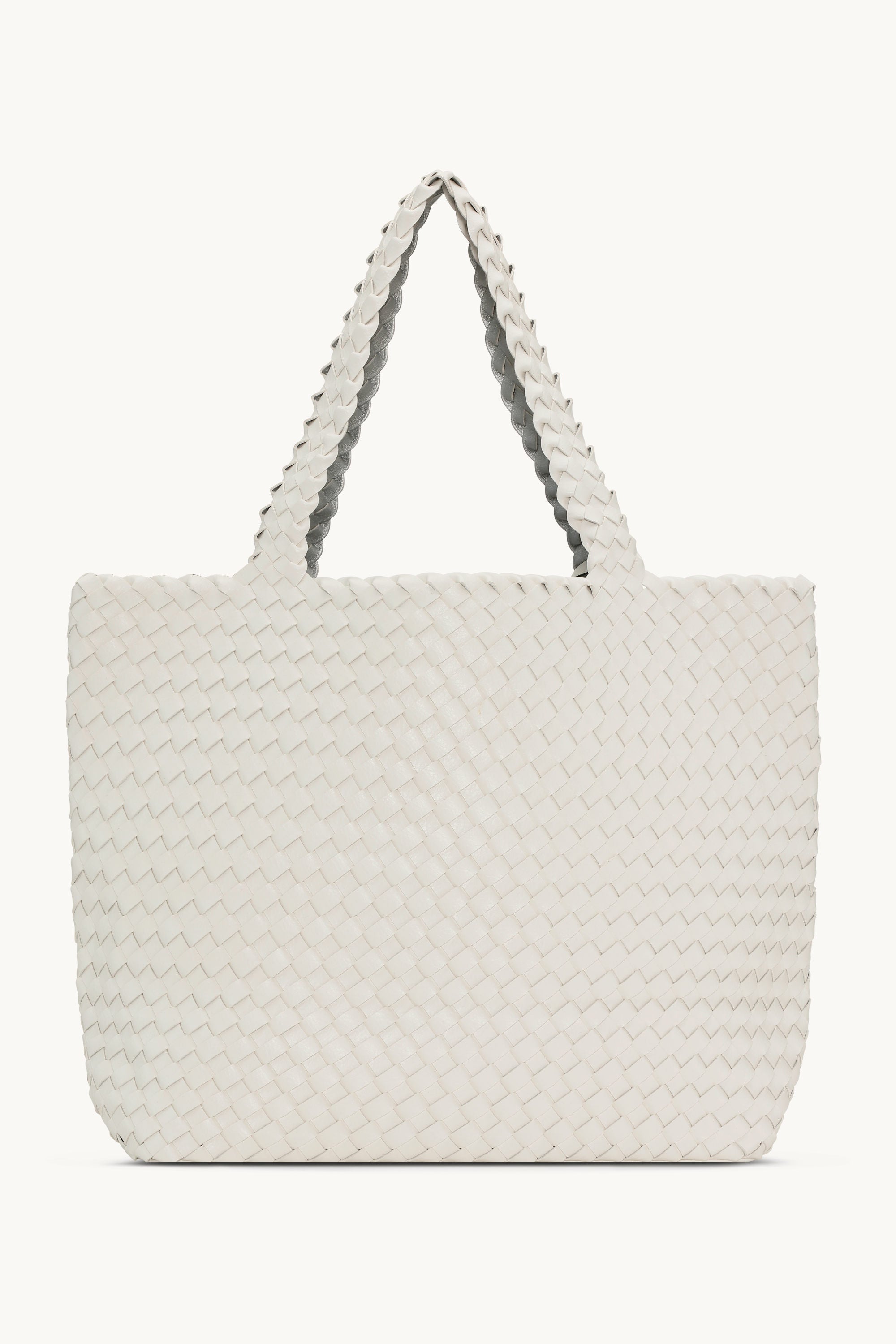 Tote Bag Braided - White Silver