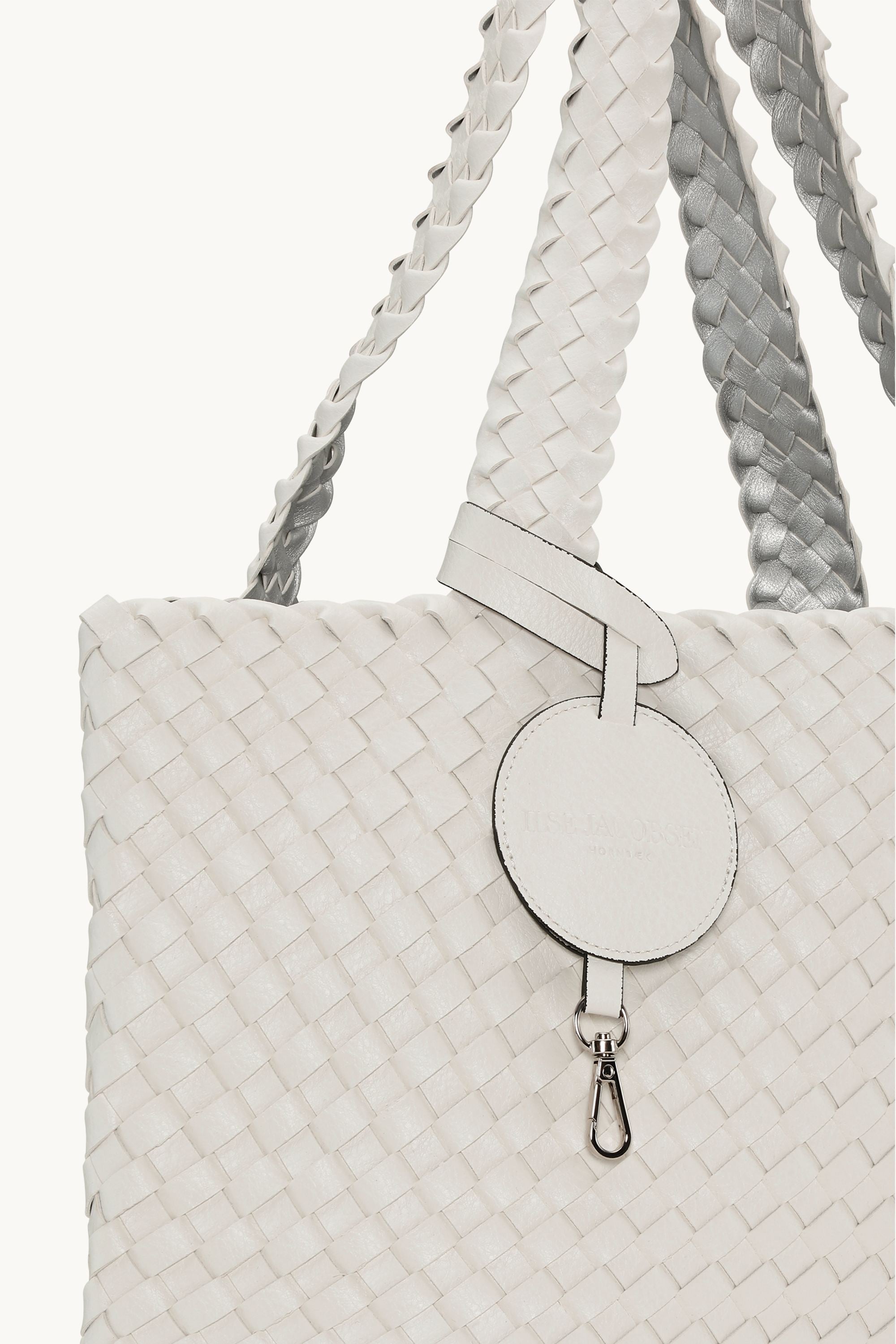 Tote Bag Braided - White Silver