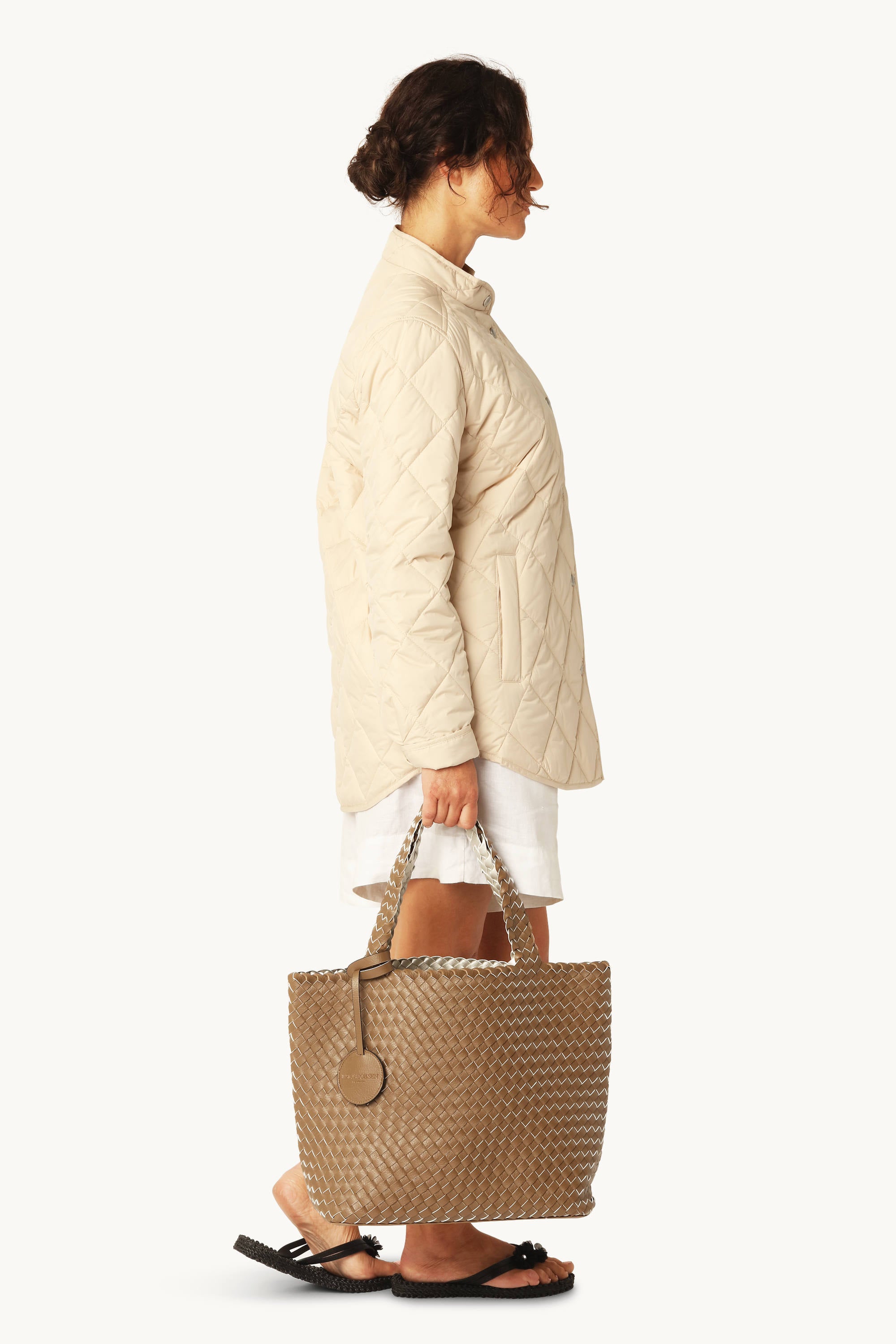 Tote Bag Braided - Goldy Sand Dollar Metallic