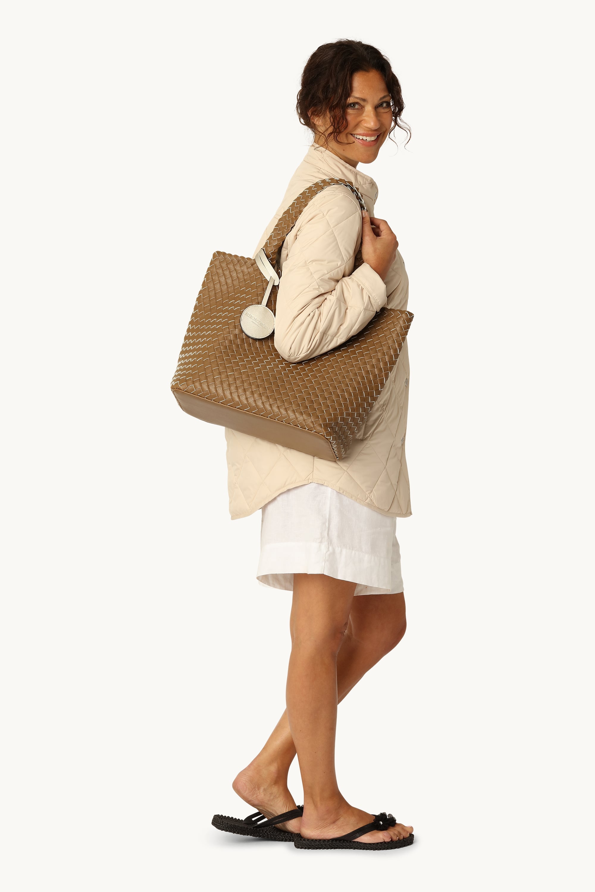 Tote Bag Braided - Goldy Sand Dollar Metallic