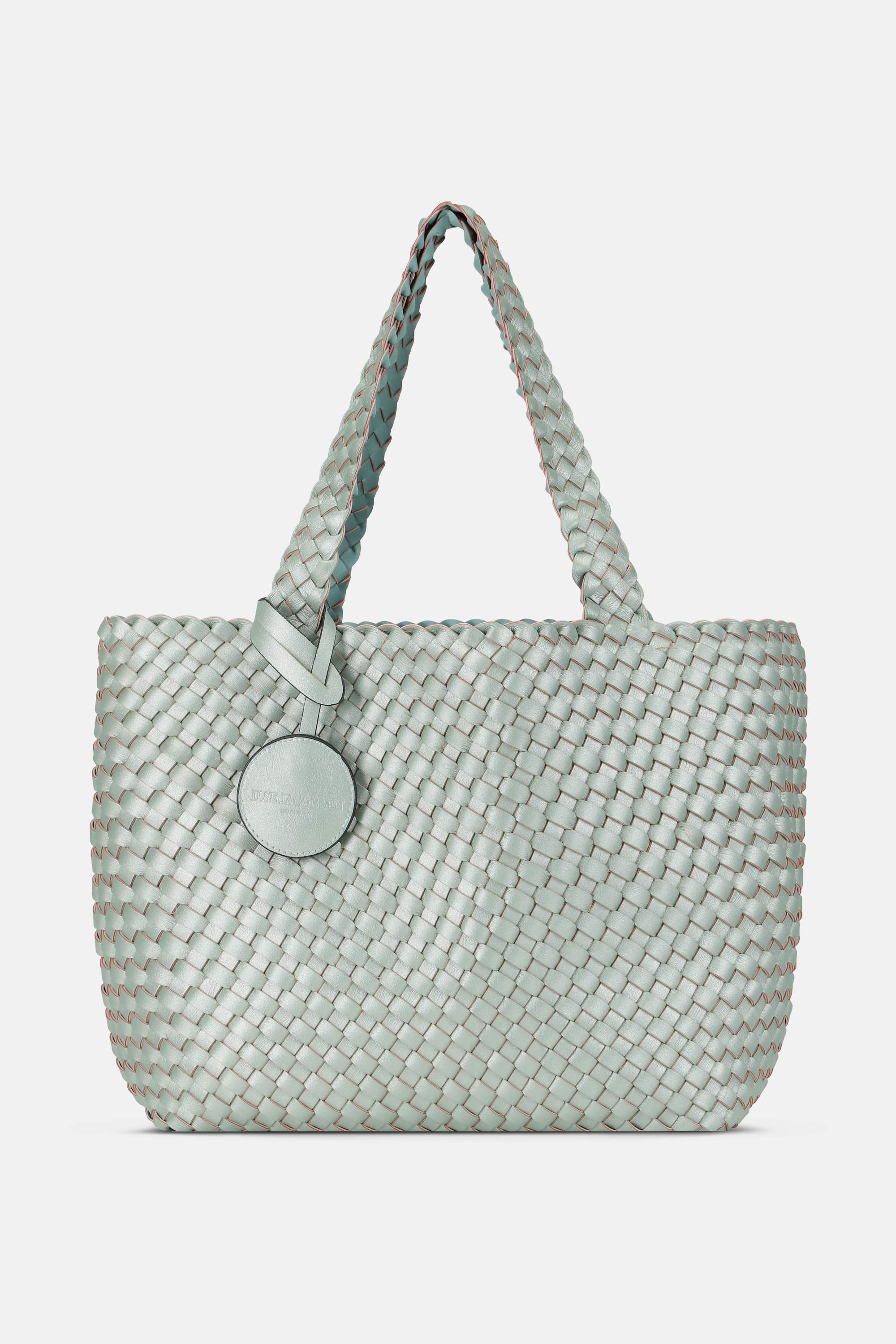 Tote Bag Braided - Beach Glass Metallic Mint