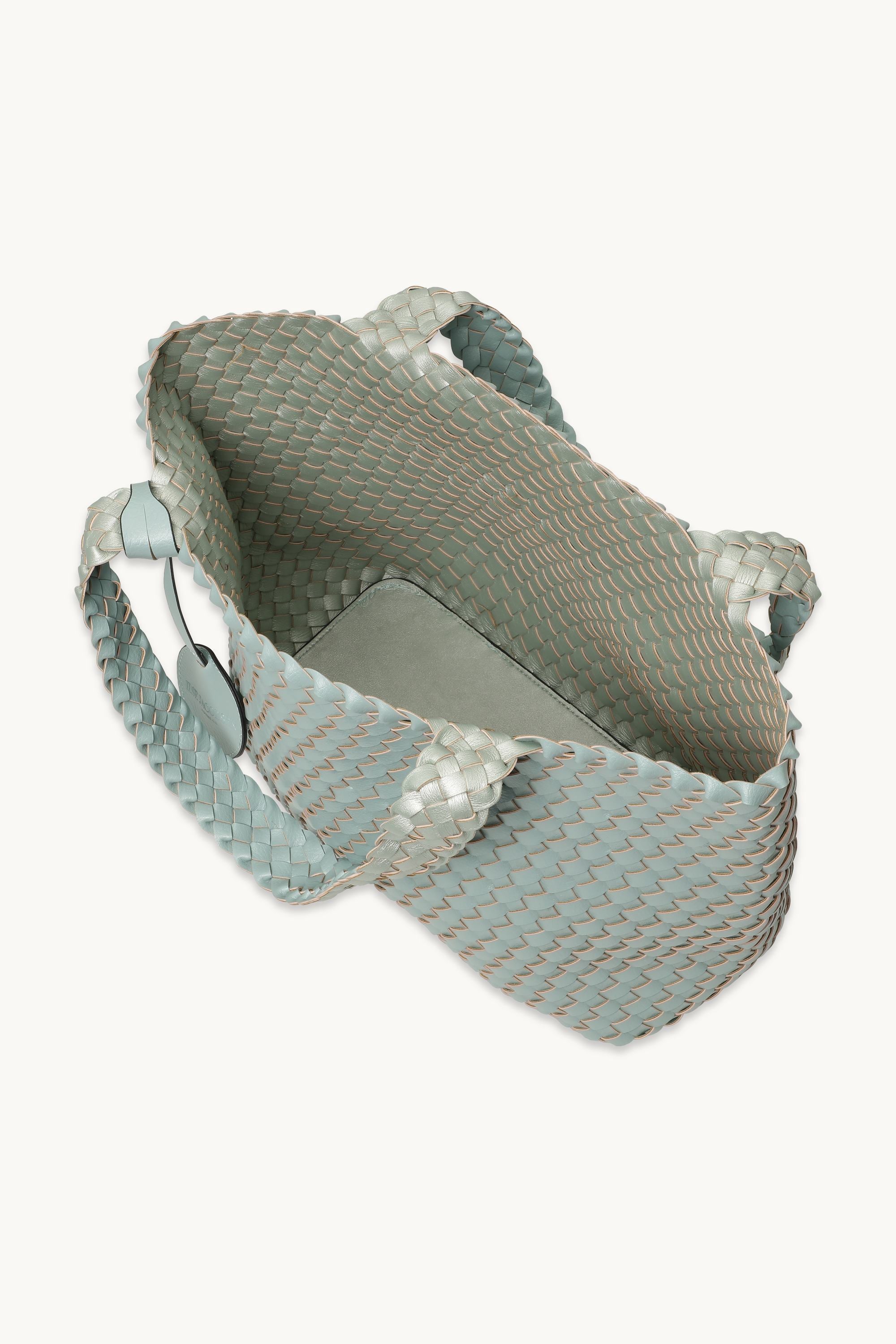 Tote Bag Braided - Beach Glass Metallic Mint
