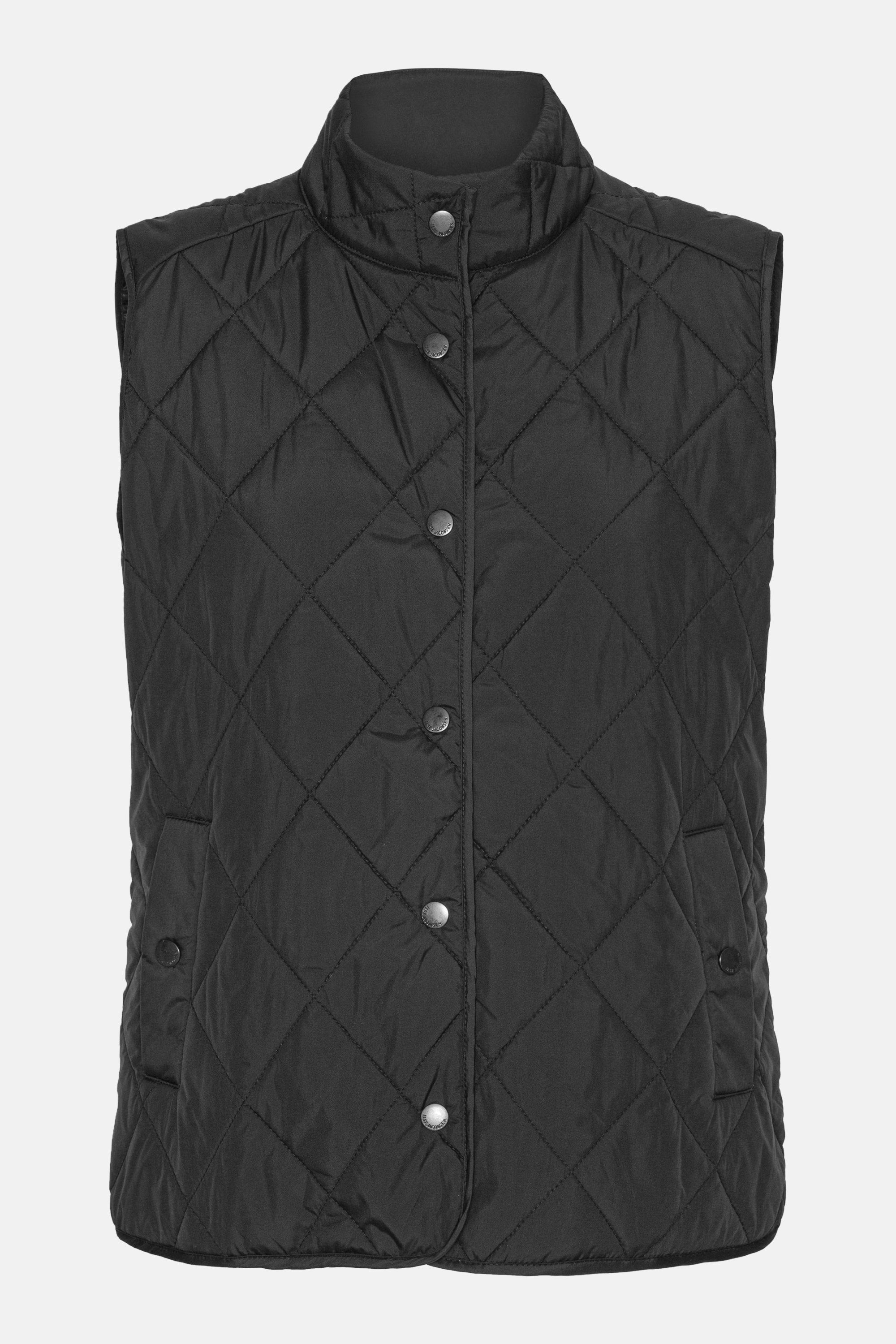 Quilted Short Vest - Black
