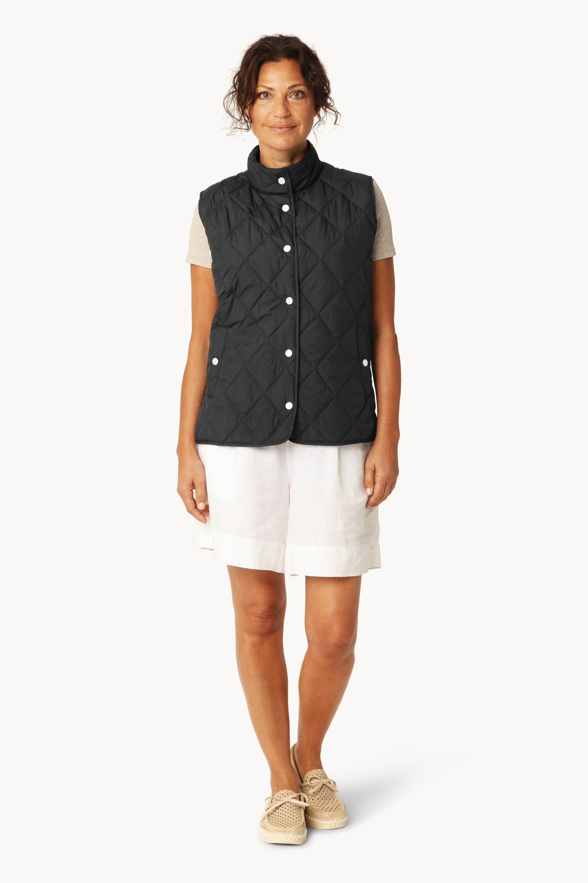 Short Quilted Vest - Dark Indigo