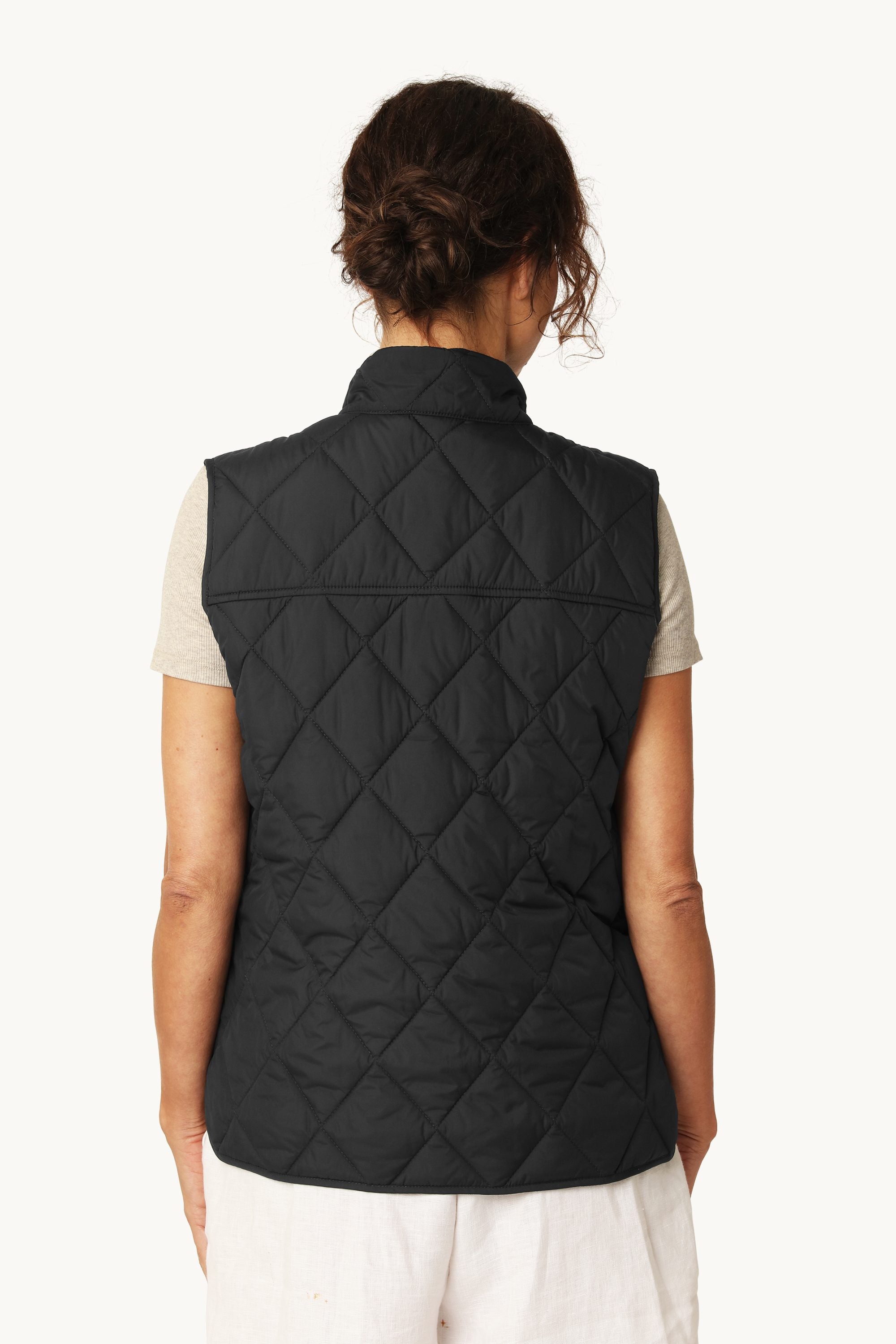 Quilted Short Vest - Dark Indigo
