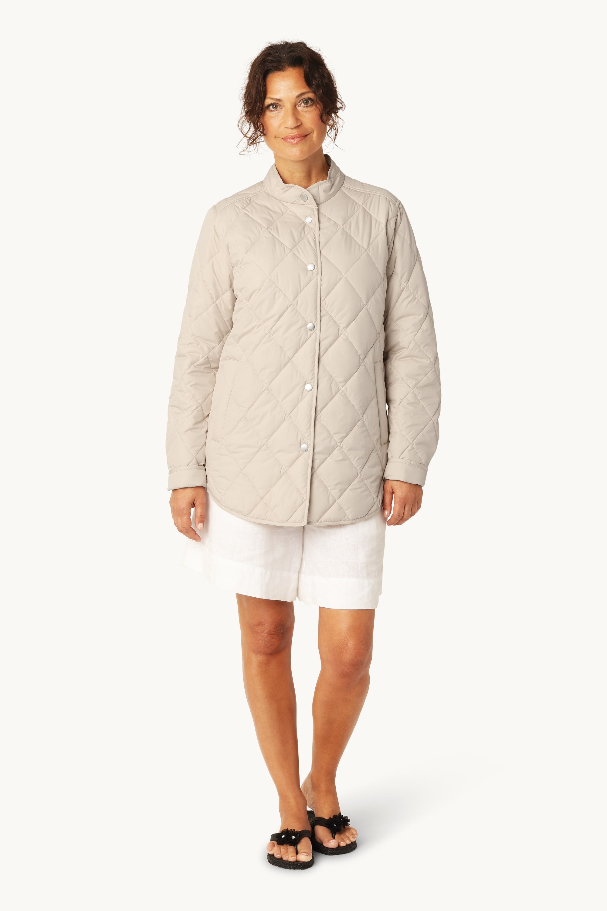 Quilted Shirt Jacket - Light Camel
