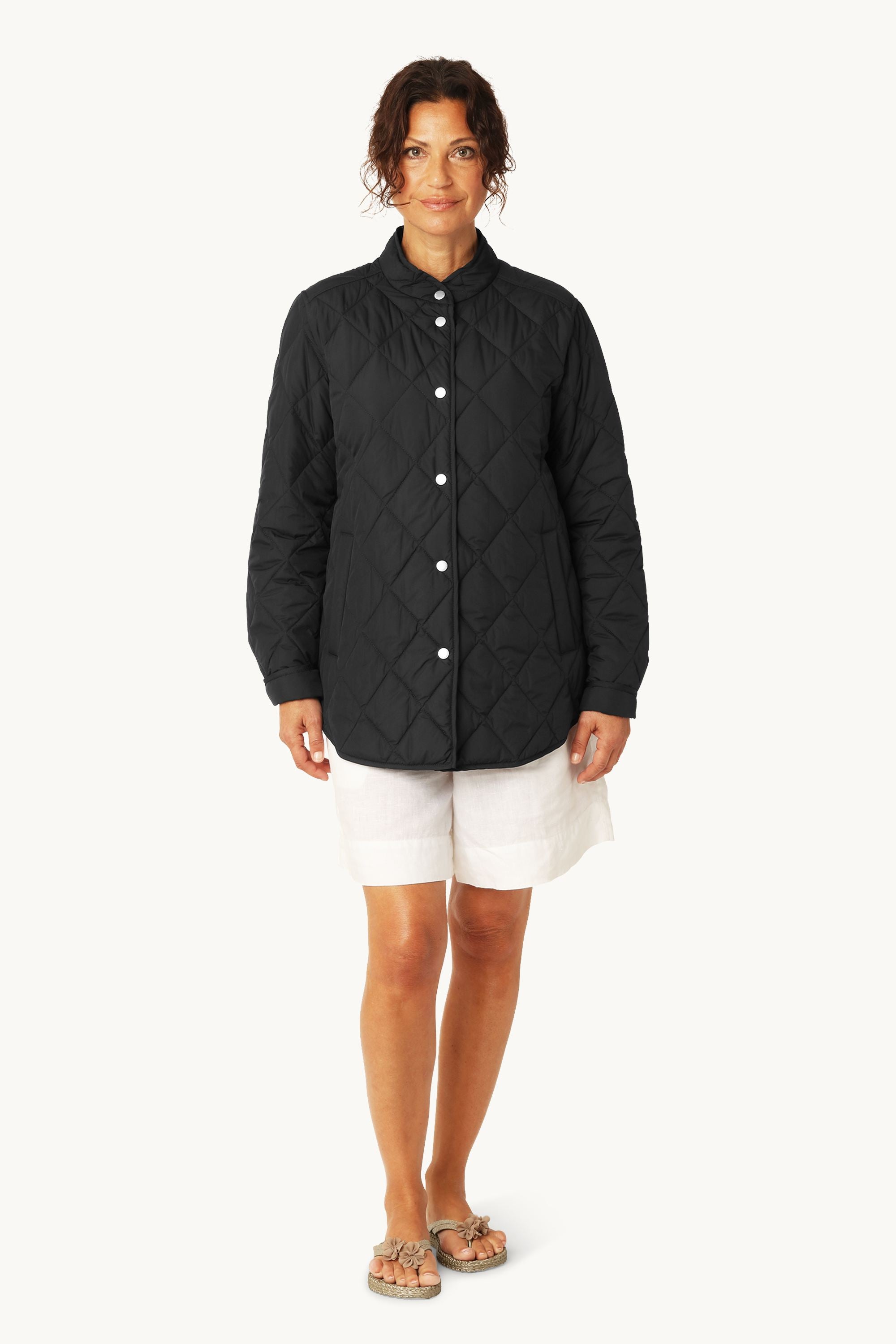 トップス VIVIANO Quilted Shirt Jacket Double RL - Quilted Shirt Jacket in Navy – Fountainhead NY