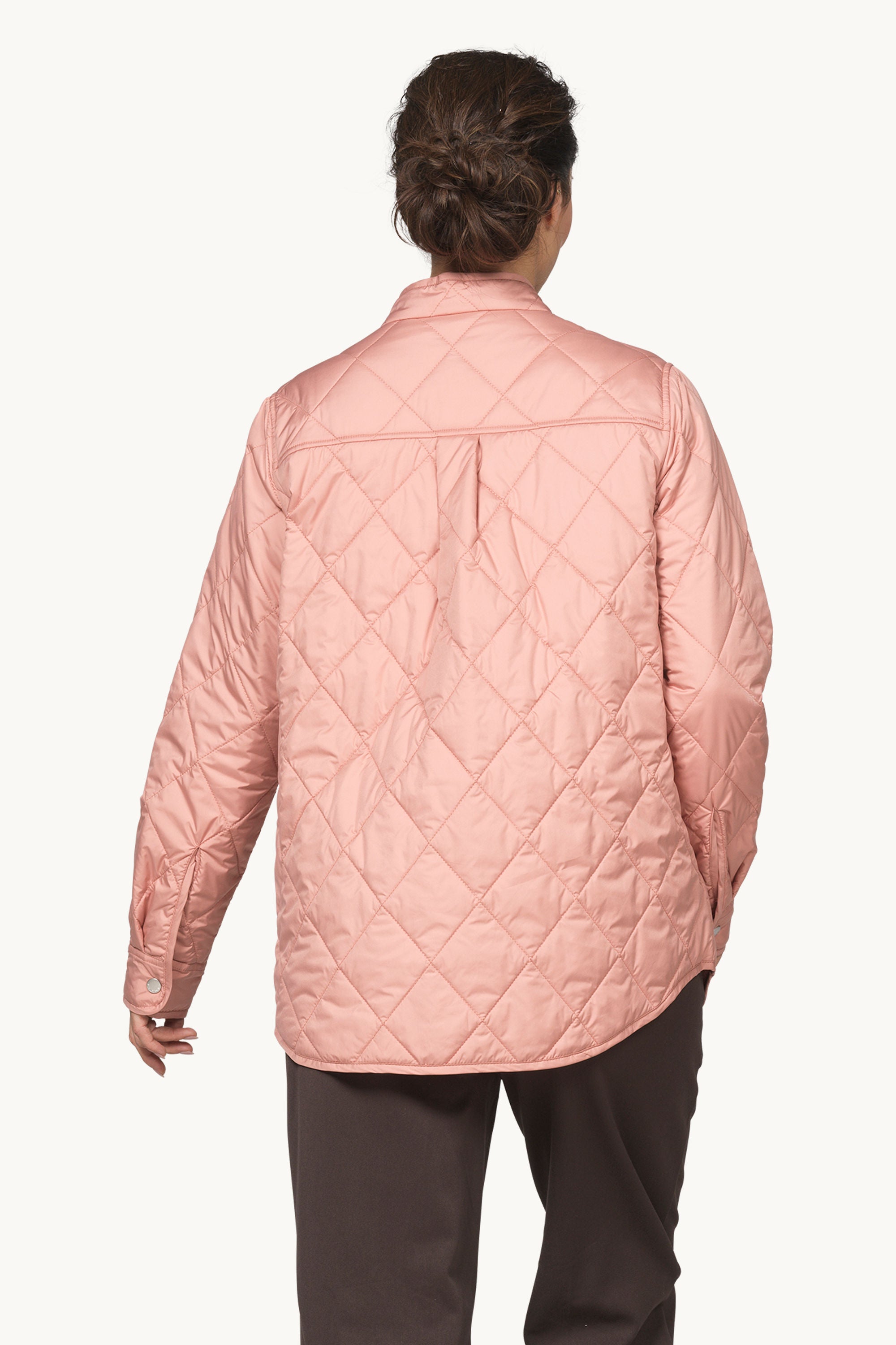 Quilted Shirt Jacket - Ash Rose