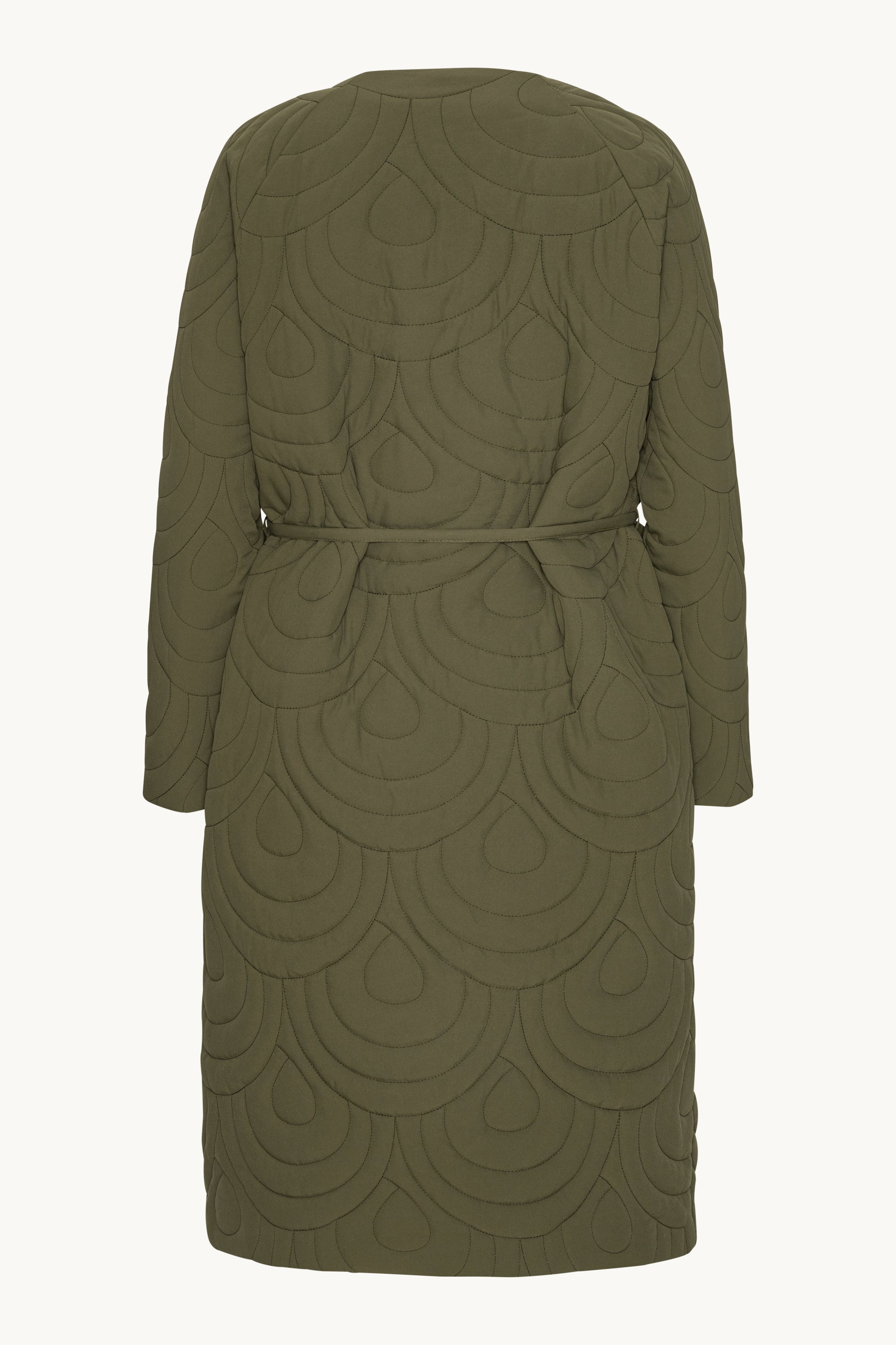 Long Quilted Jacket - Olive Night