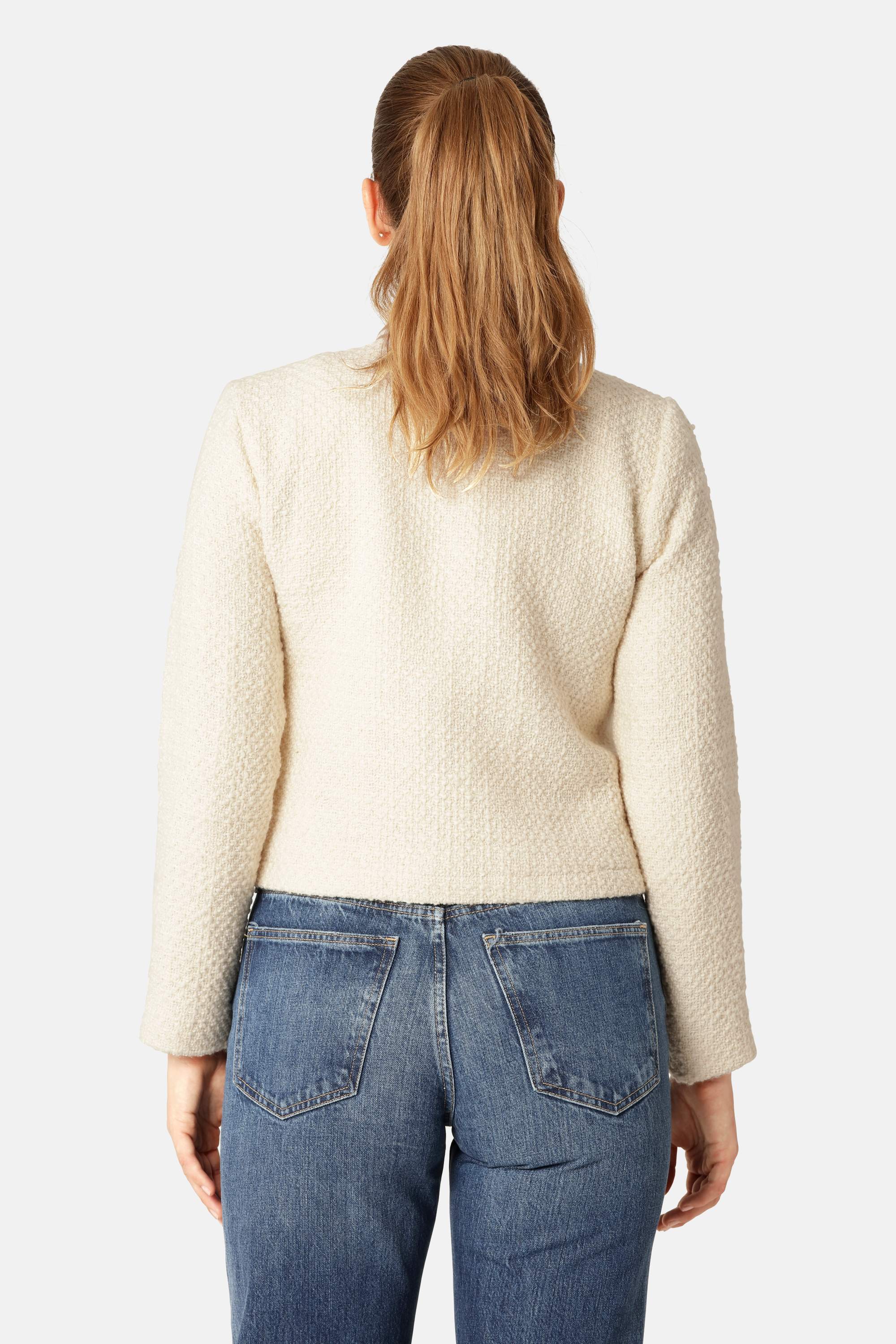 Bouclé Bomber Jacket - Creme