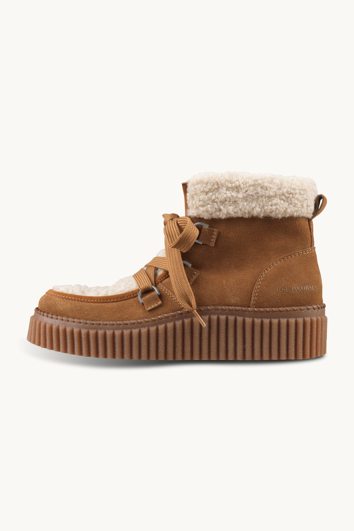 Suede Boots with Laces - Cashew Clay
