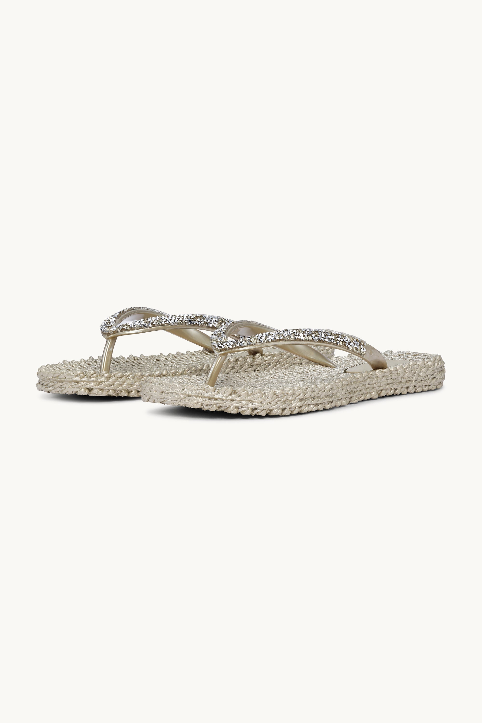 Flip Flops With Rhinestones - Platin
