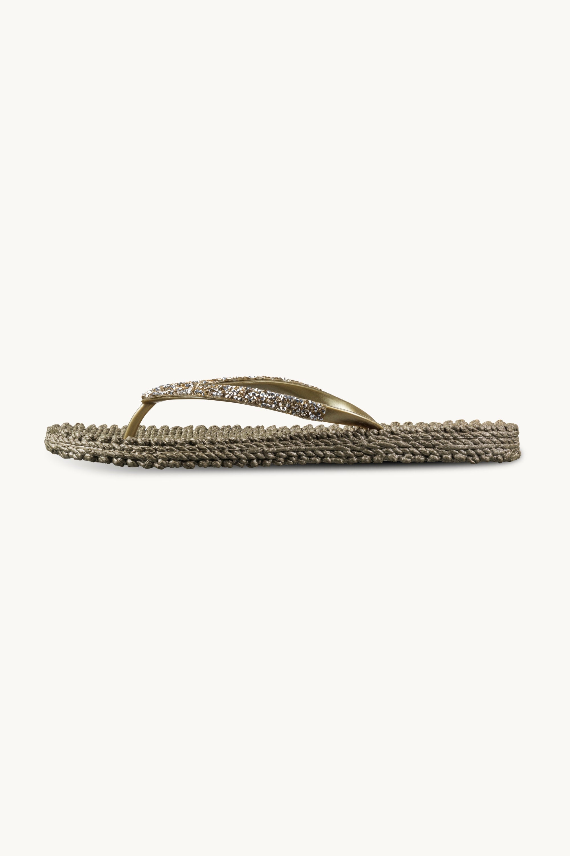 Flip Flops With Rhinestones - Platin