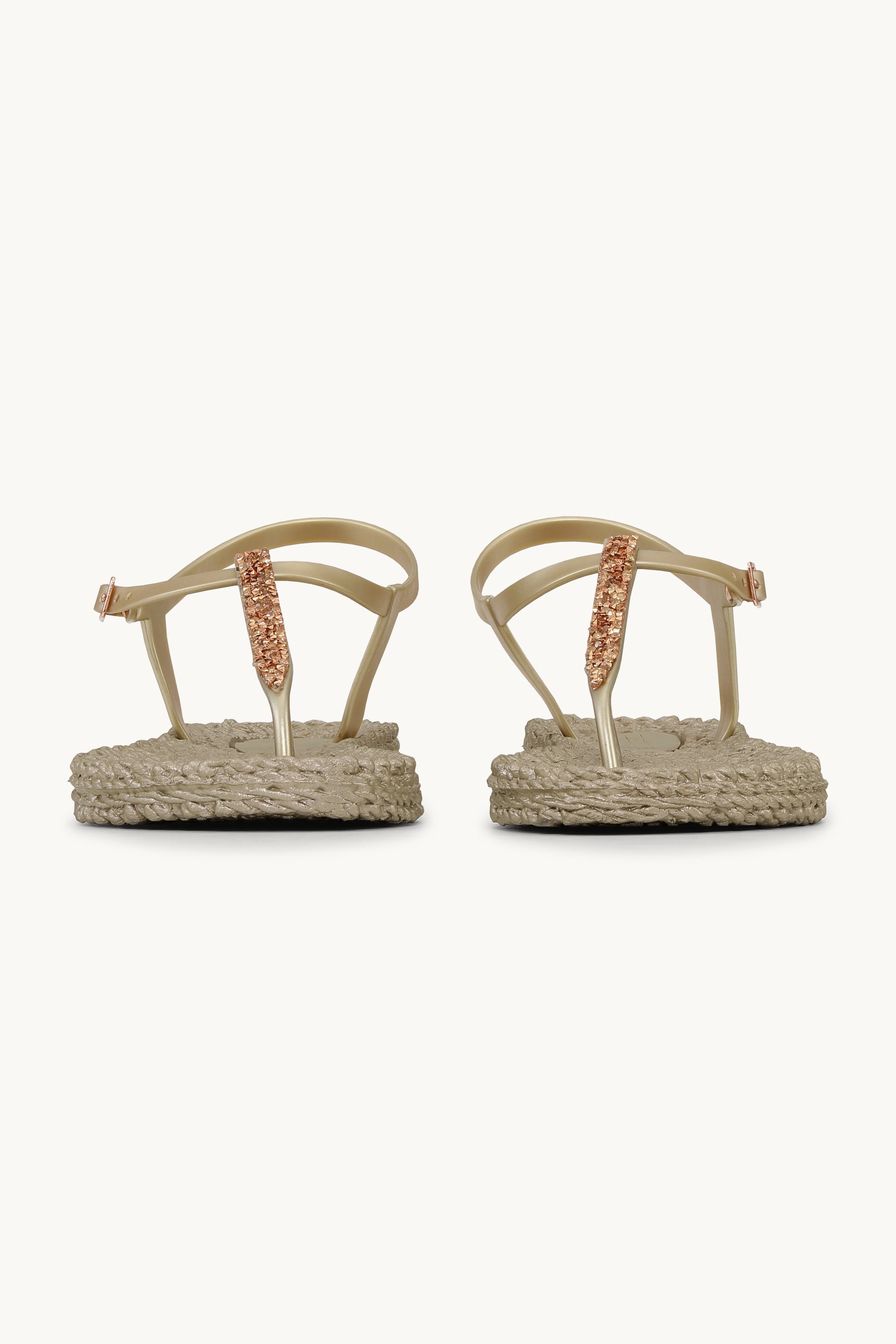 Flip Flops with Rhinestones - Platin