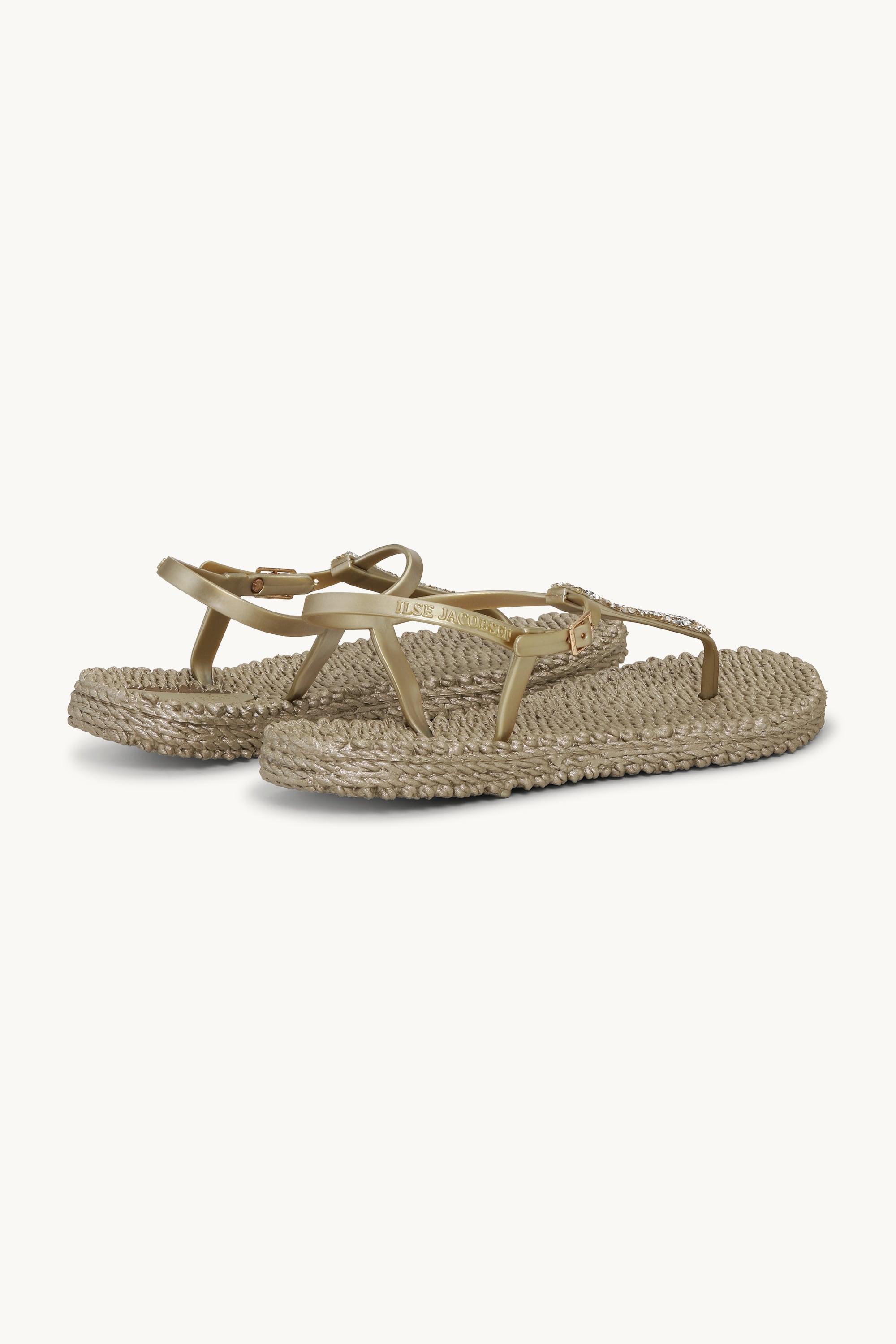 Flip Flops With Rhinestones - Platin