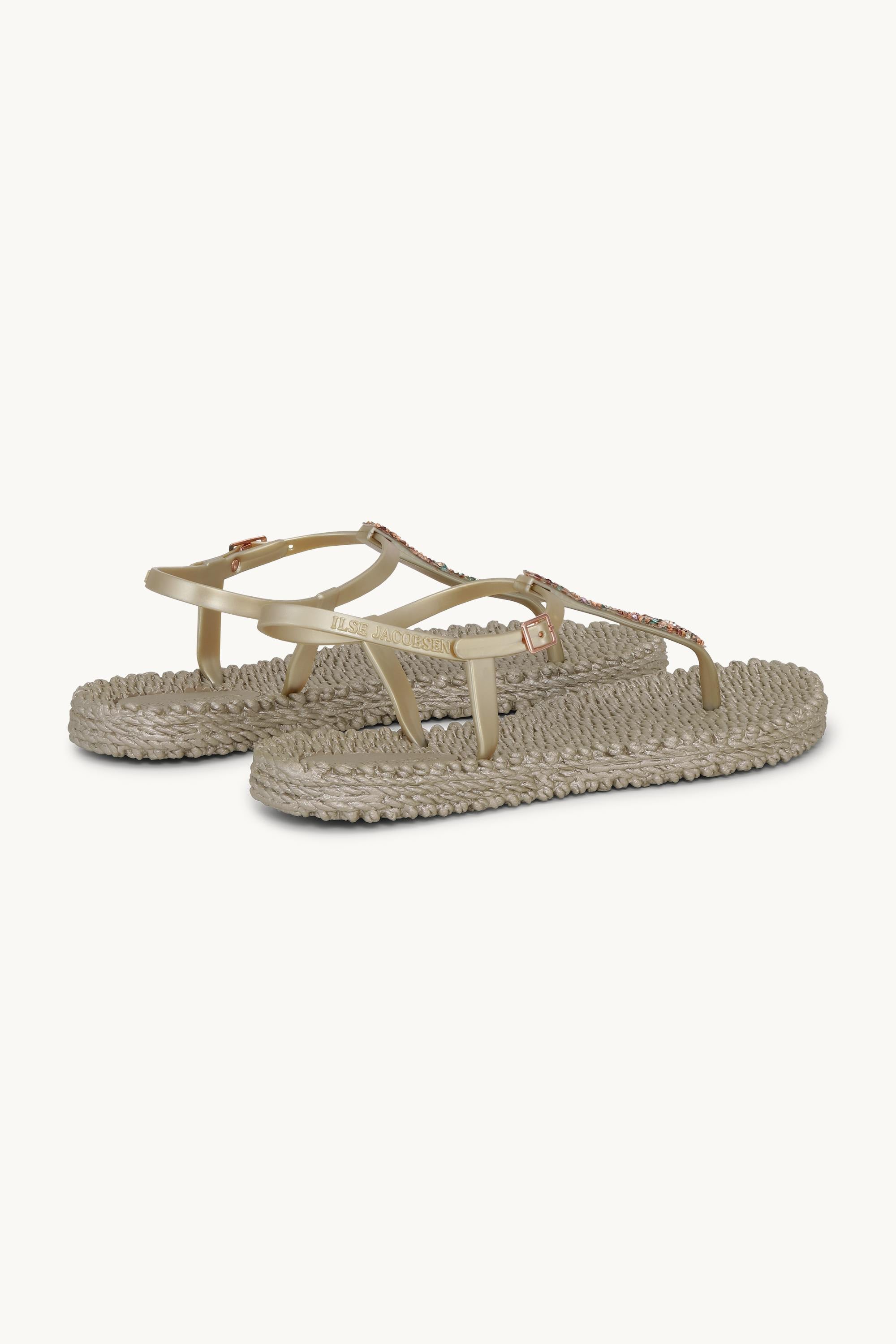 Flip Flops with Rhinestones - Platin