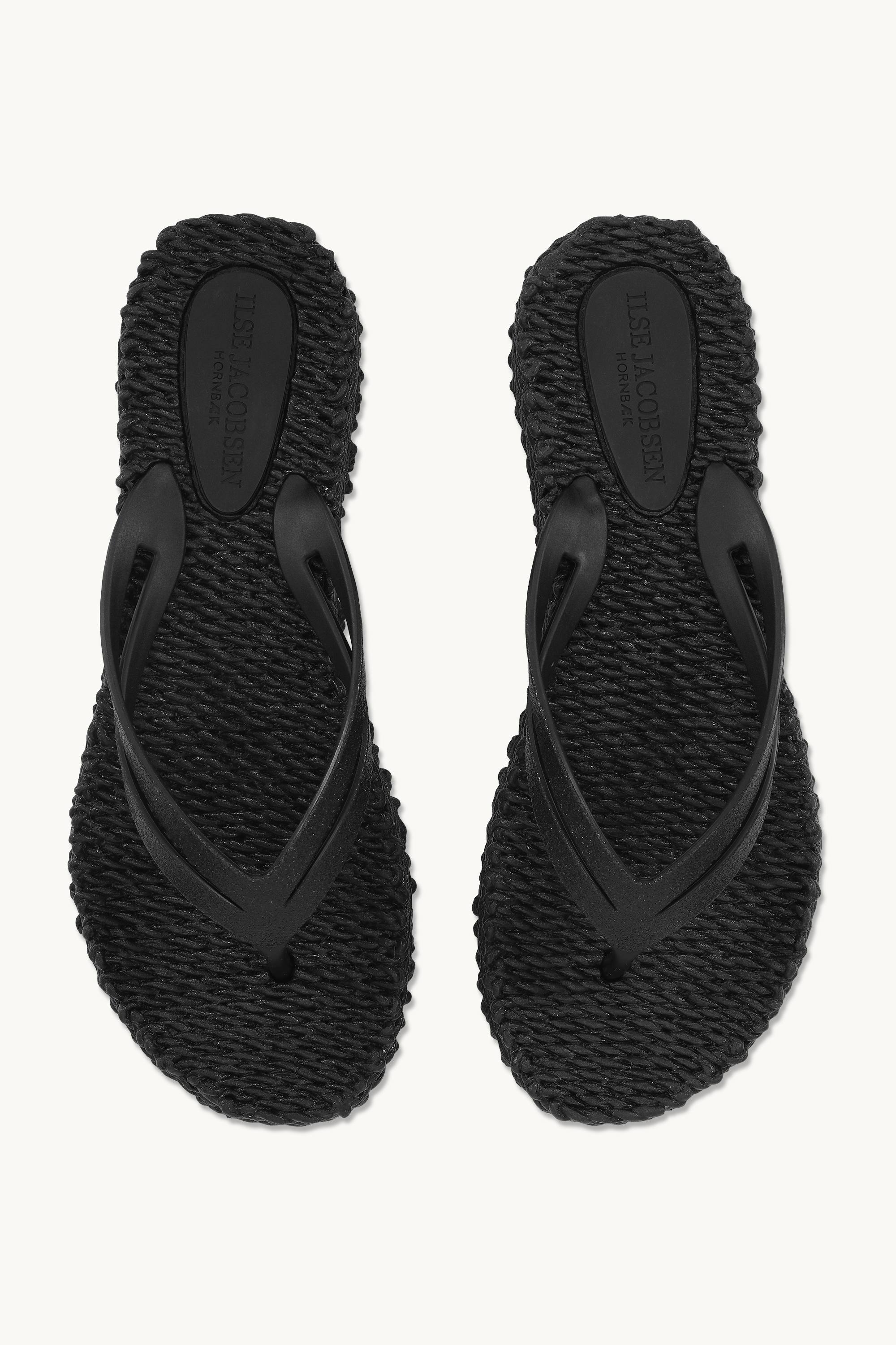 Platform Flip-flops Glitter - Black