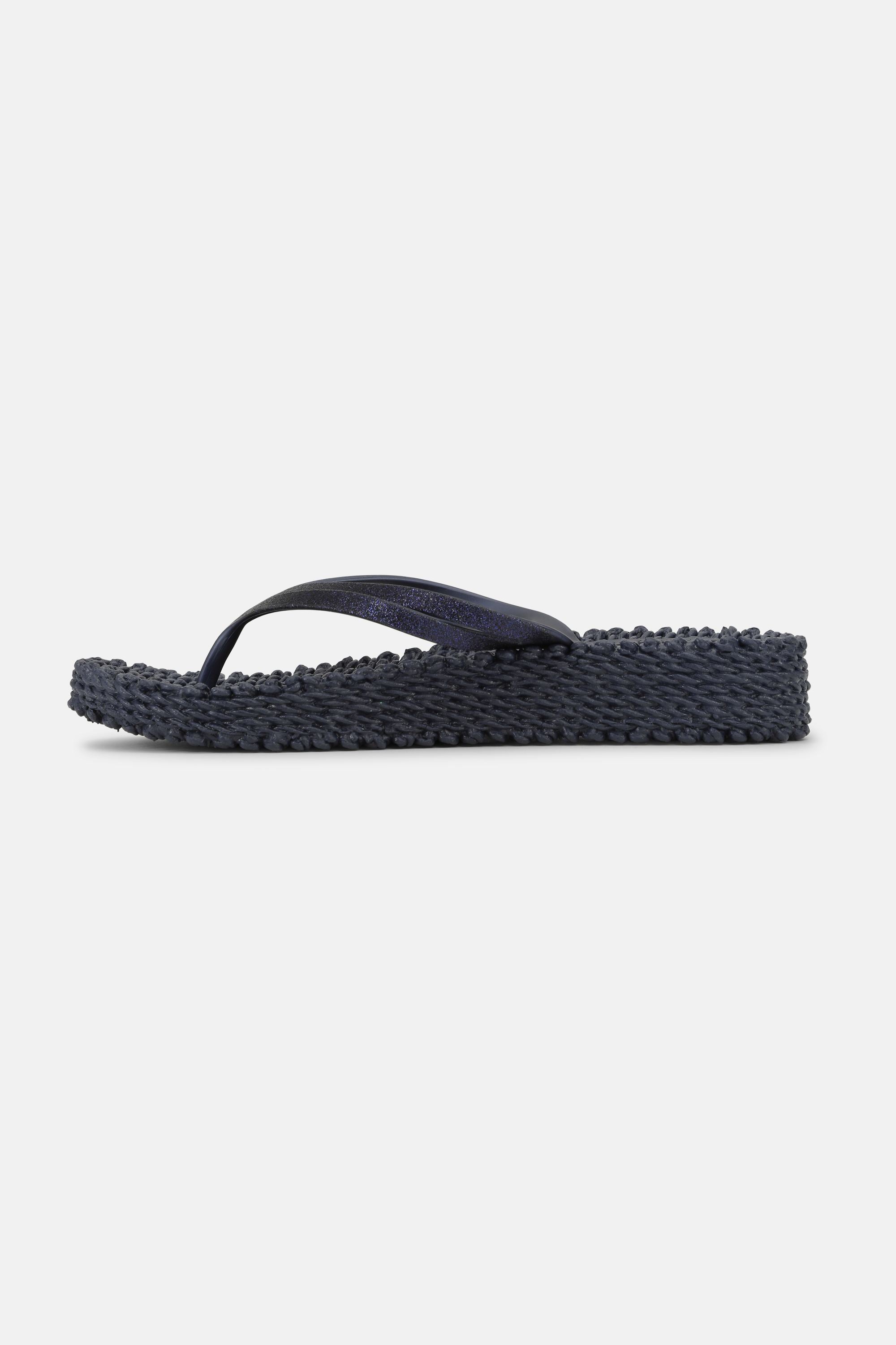 Platform Flip-flops Glitter - Indigo