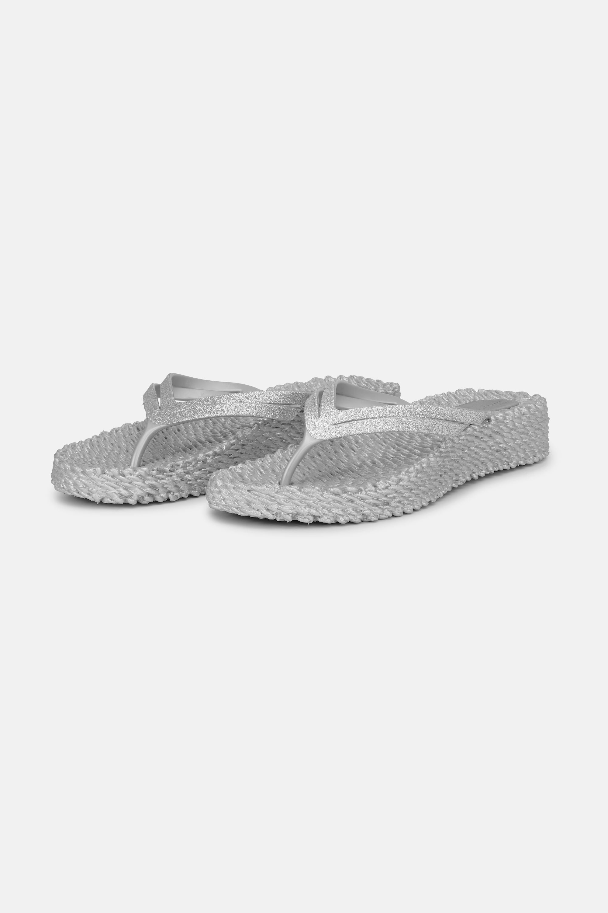 Platform Flip-flops Glitter - Silver