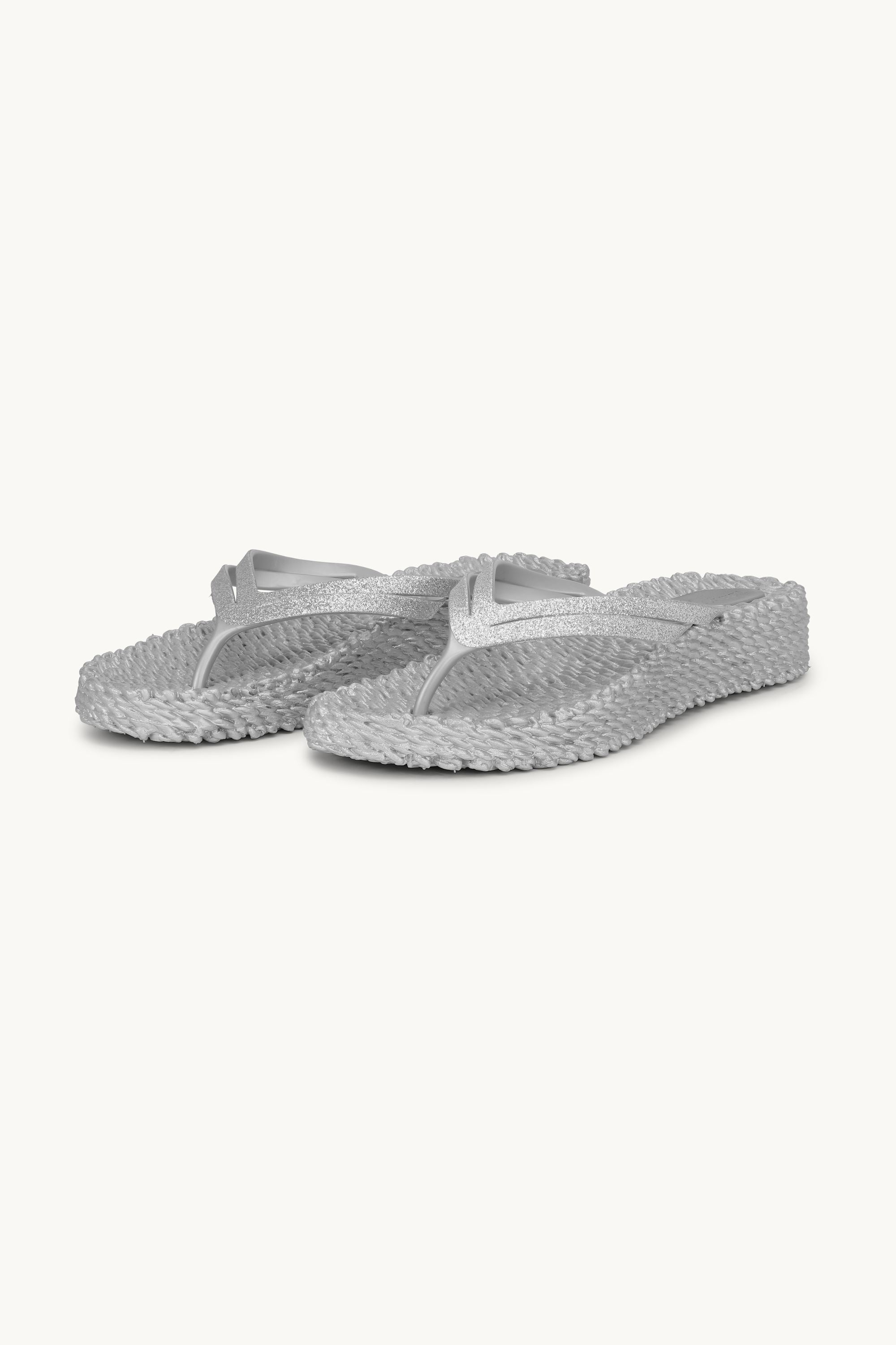 Platform Flip-flops Glitter - Silver