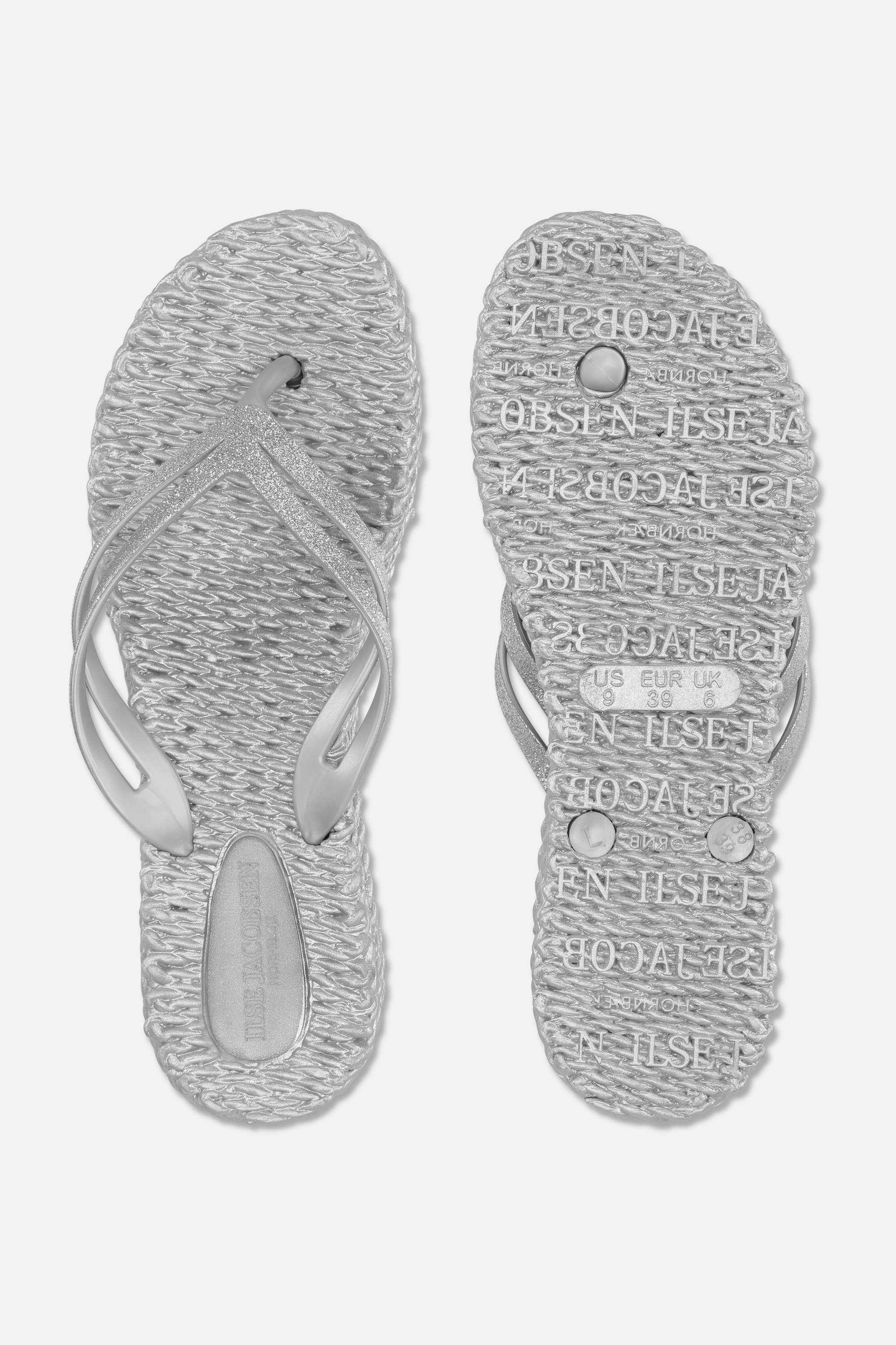 Platform Flip-flops Glitter - Silver