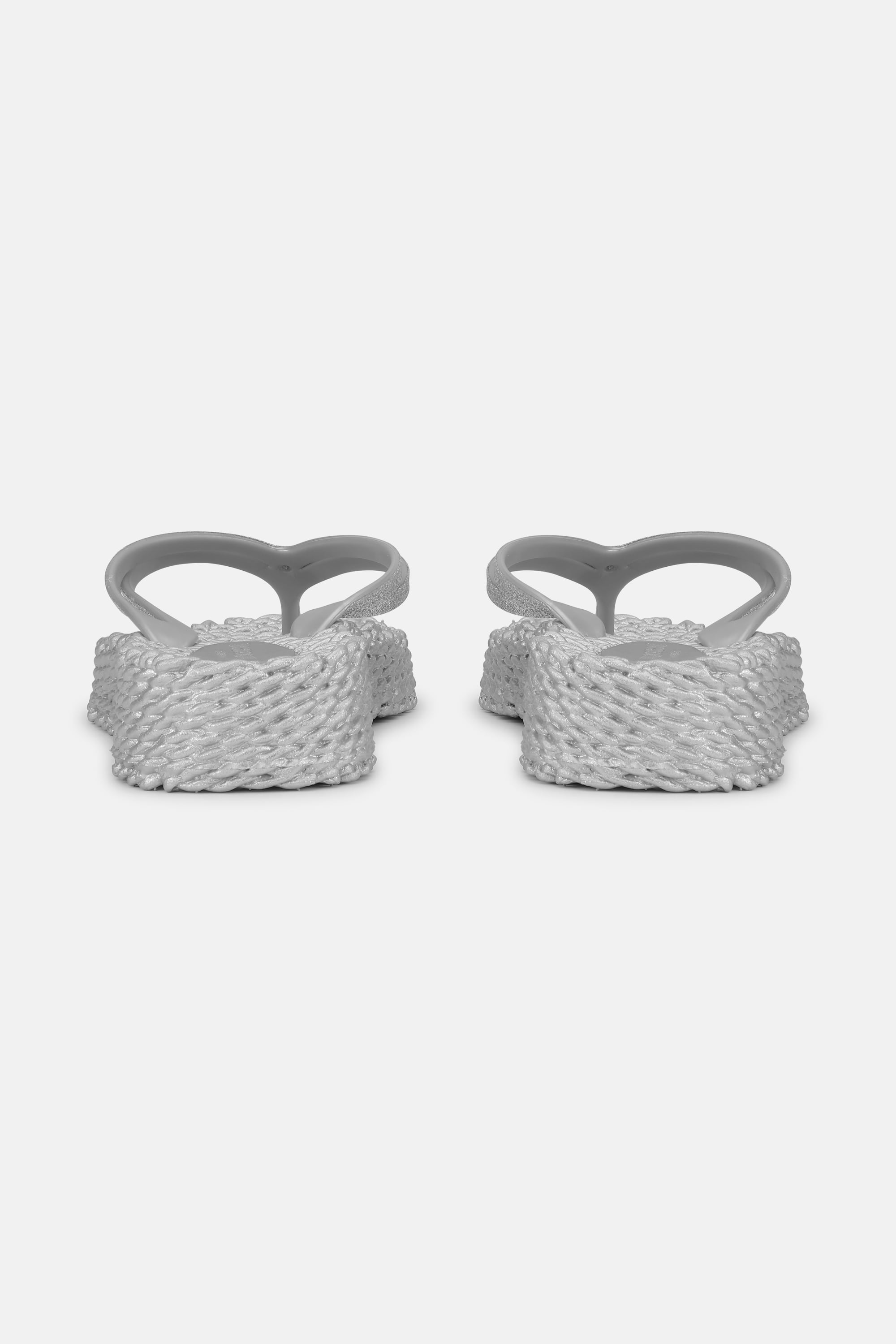 Platform Flip-flops Glitter - Silver