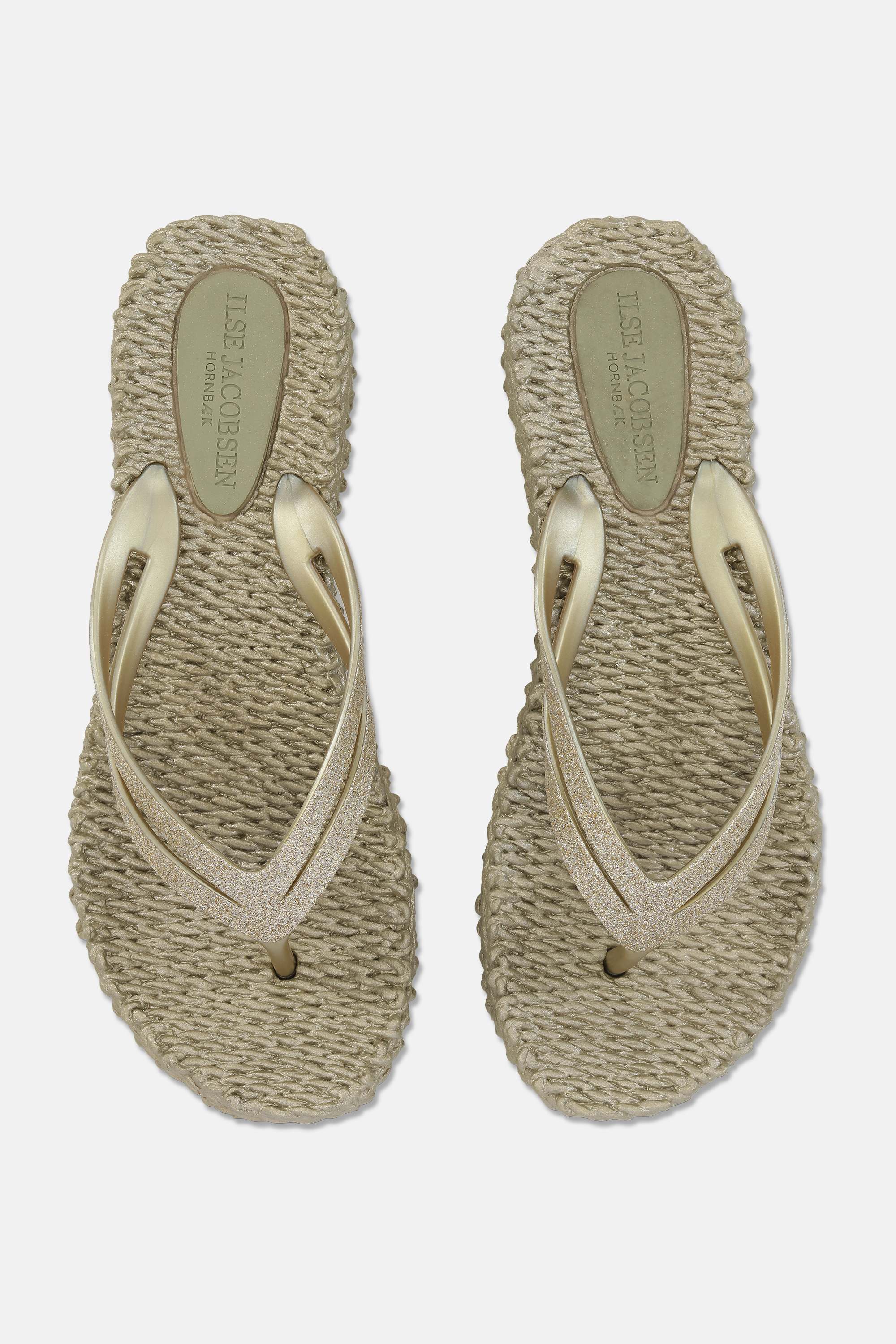 Platform Flip-flops Glitter - Platin
