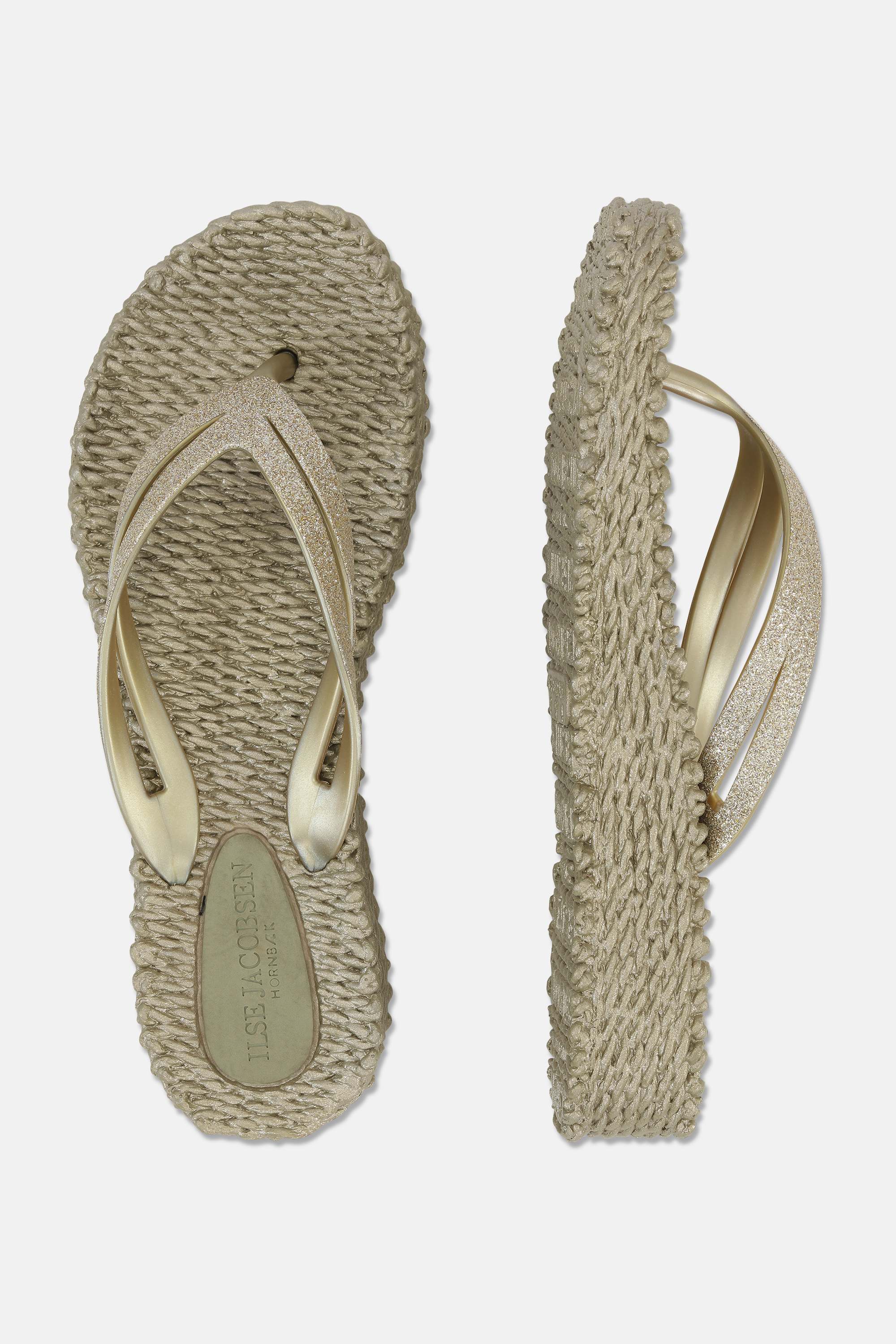 Platform Flip-flops Glitter - Platin