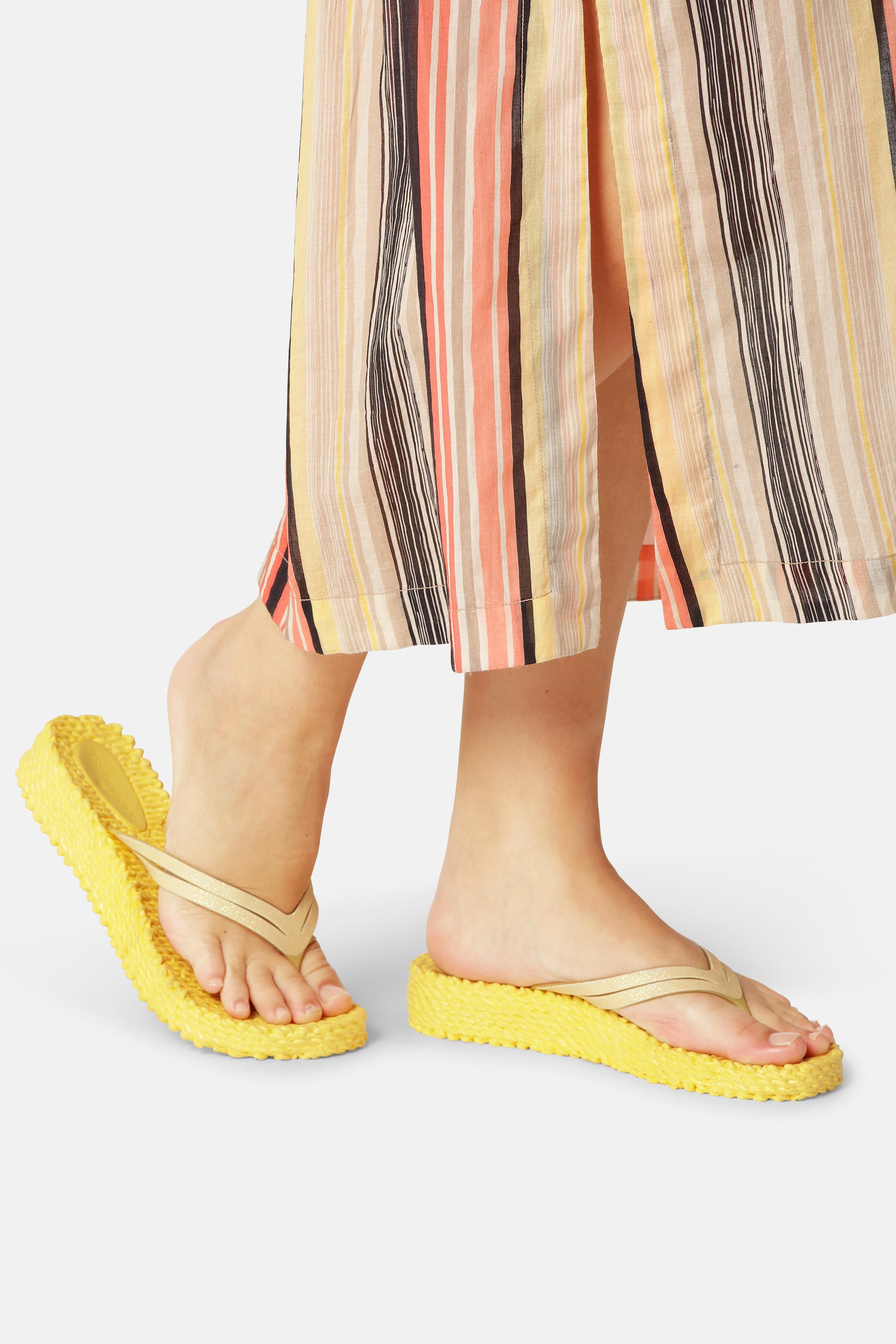 Platform Flip-flops Glitter - Pale Banana