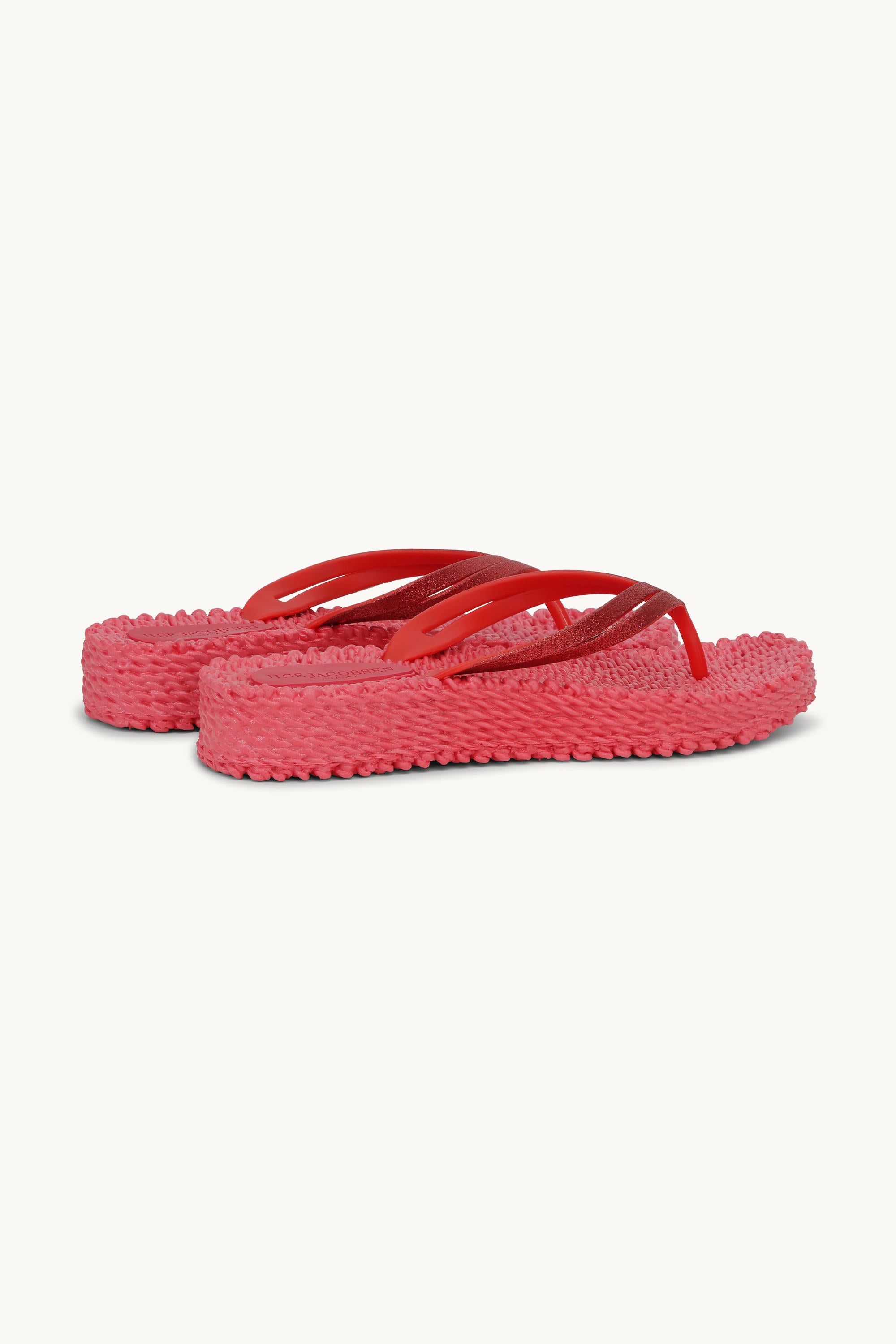 Platform Flip-flops Glitter - Raspberry