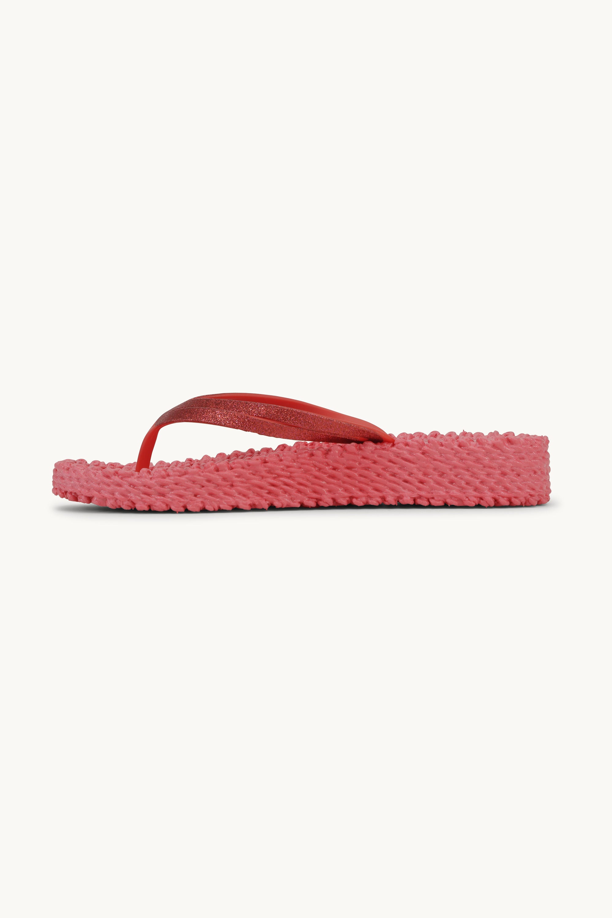 Platform Flip-flops Glitter - Raspberry