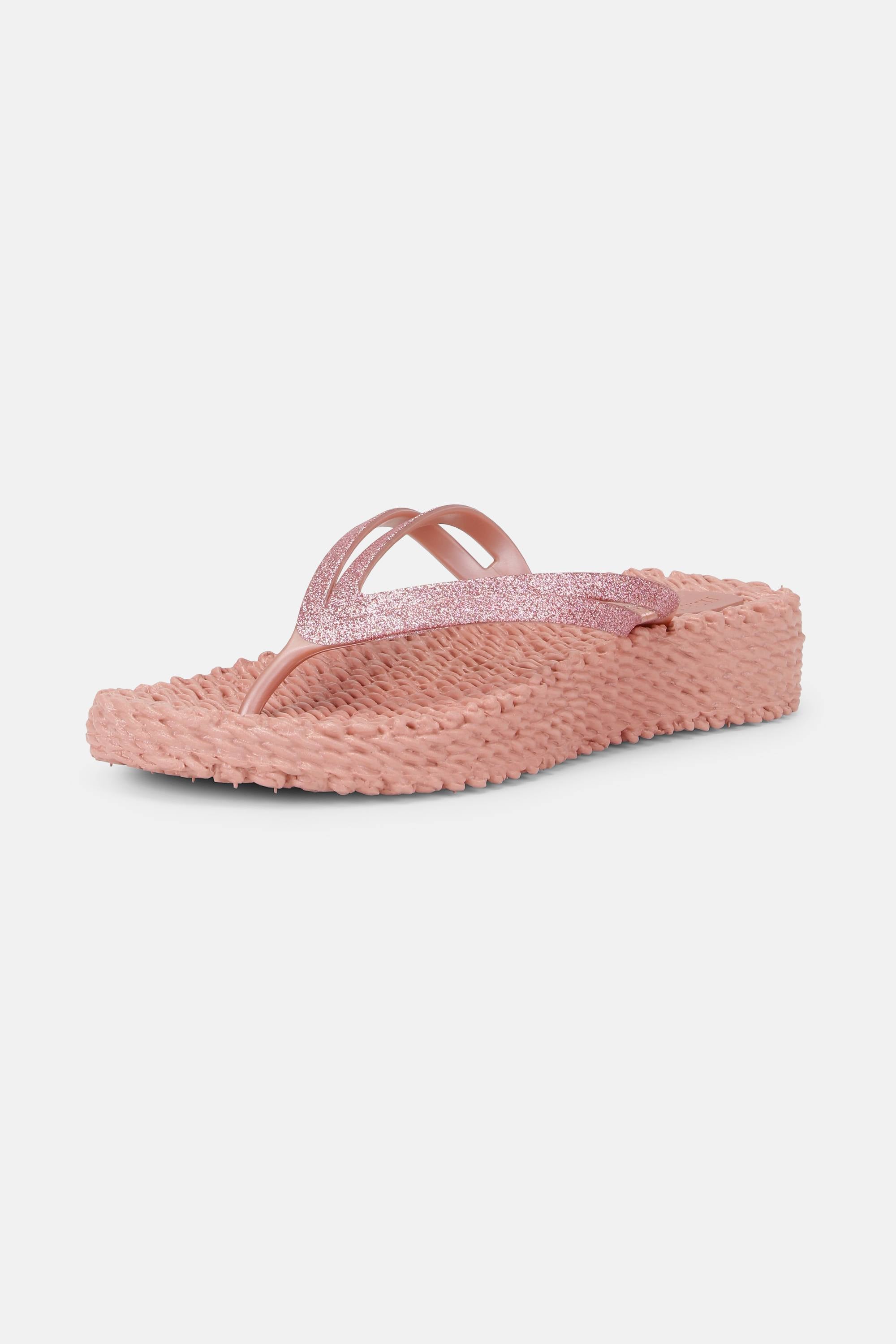 Platform Flip-flops Glitter - Misty Rose