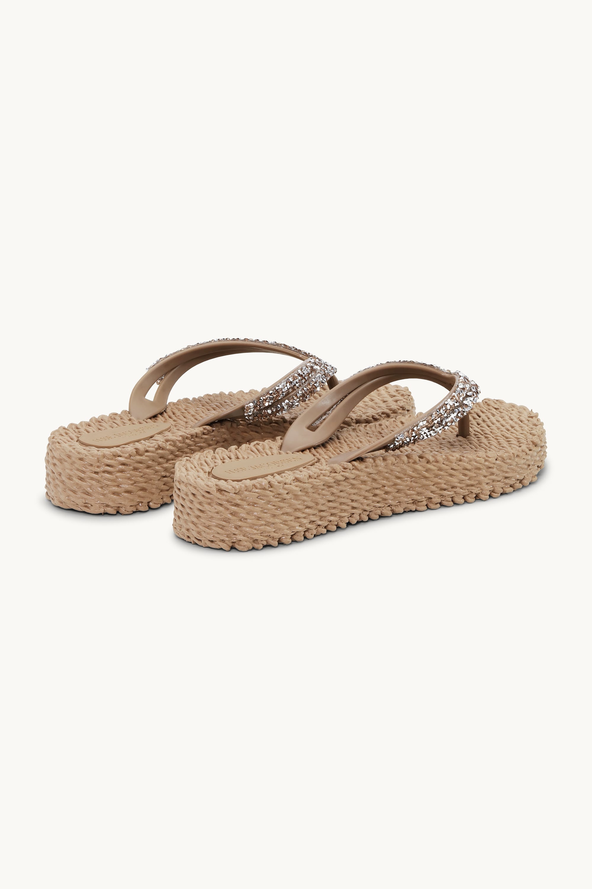Platform Flip-flops Glitter Stones - Mocca