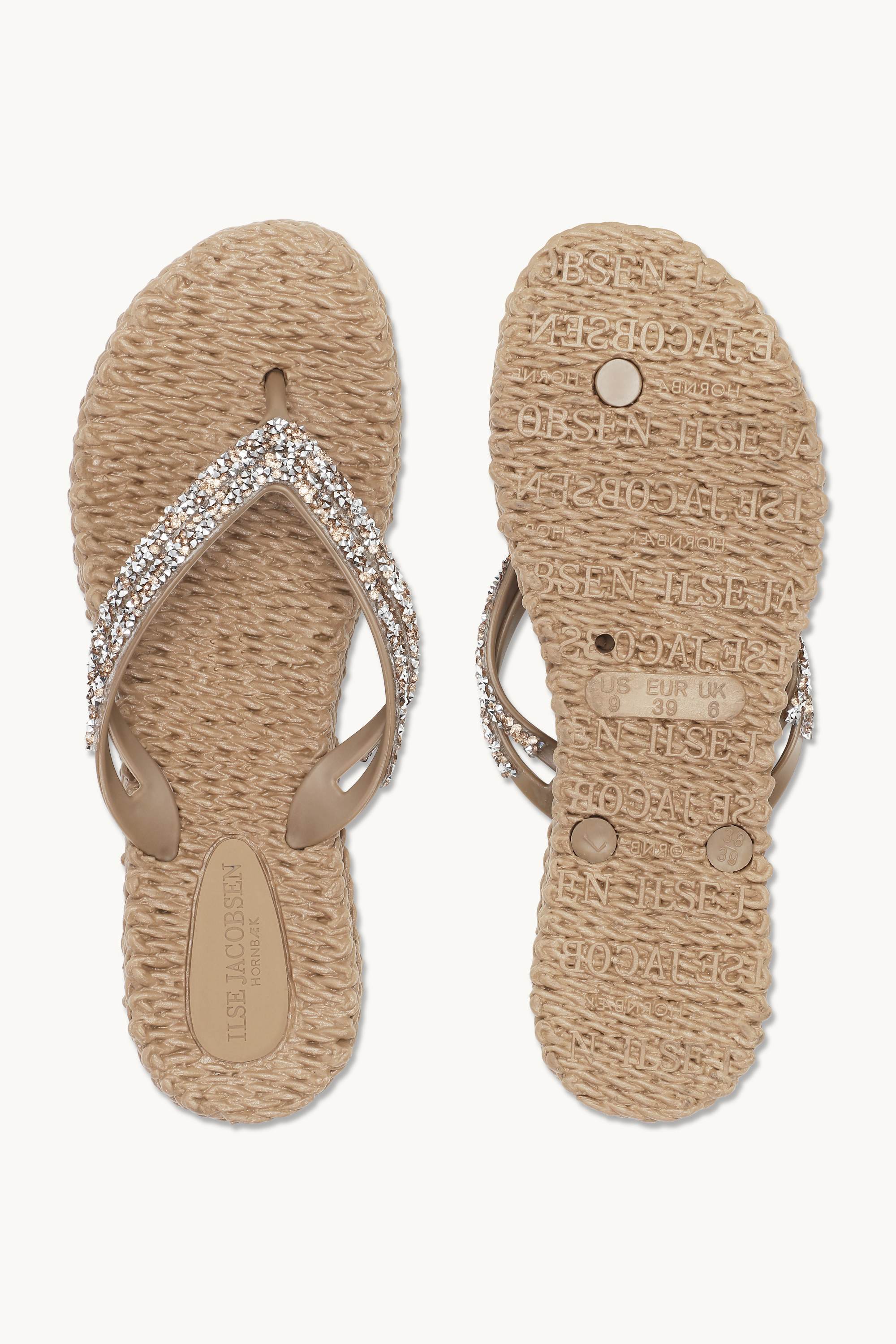 Platform Flip-flops Glitter Stones - Mocca
