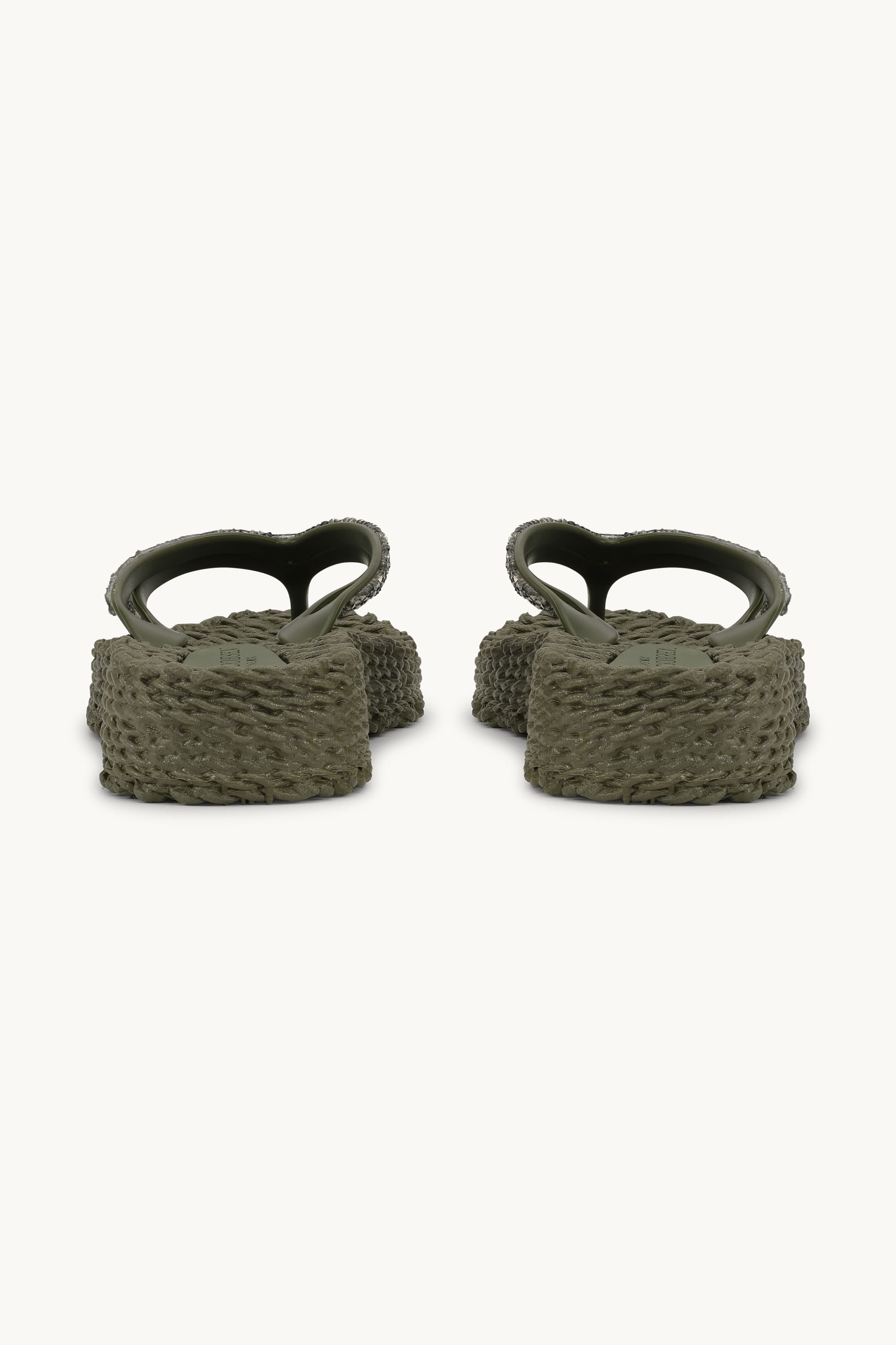 Platform Flip-flops Glitter Stones - Army
