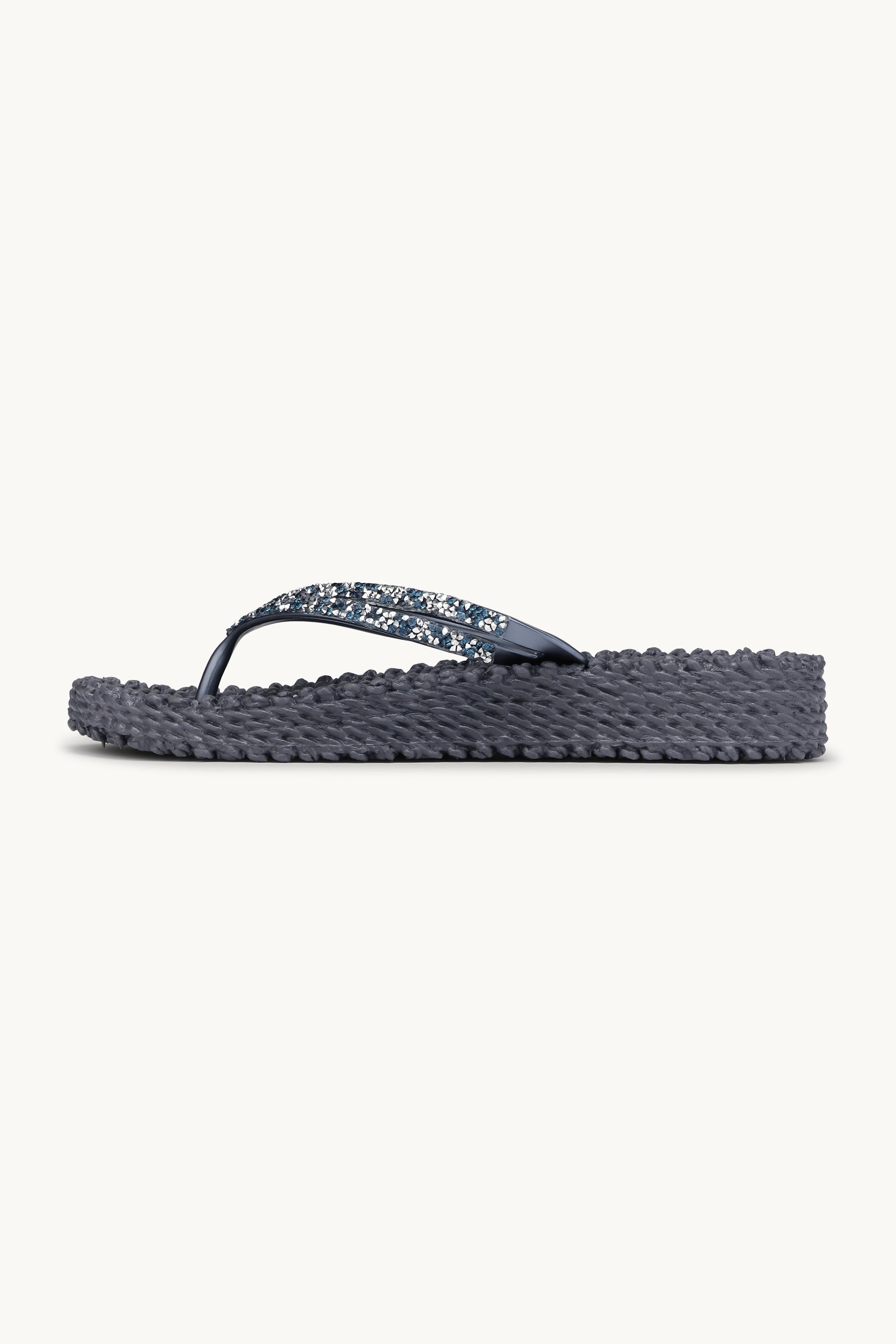 Platform Flip-flops Glitter Stones - Ombre Blue
