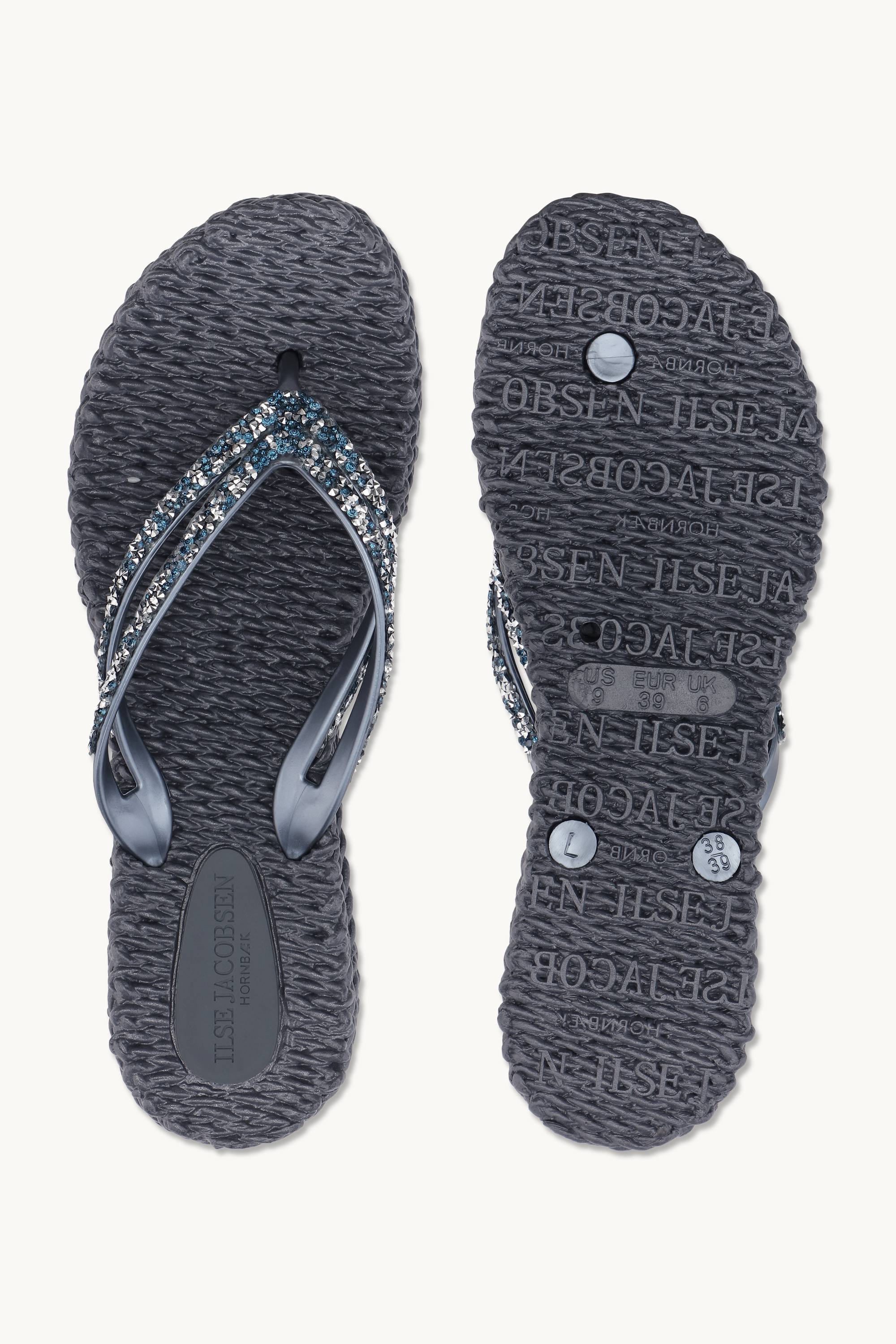 Platform Flip-flops Glitter Stones - Ombre Blue