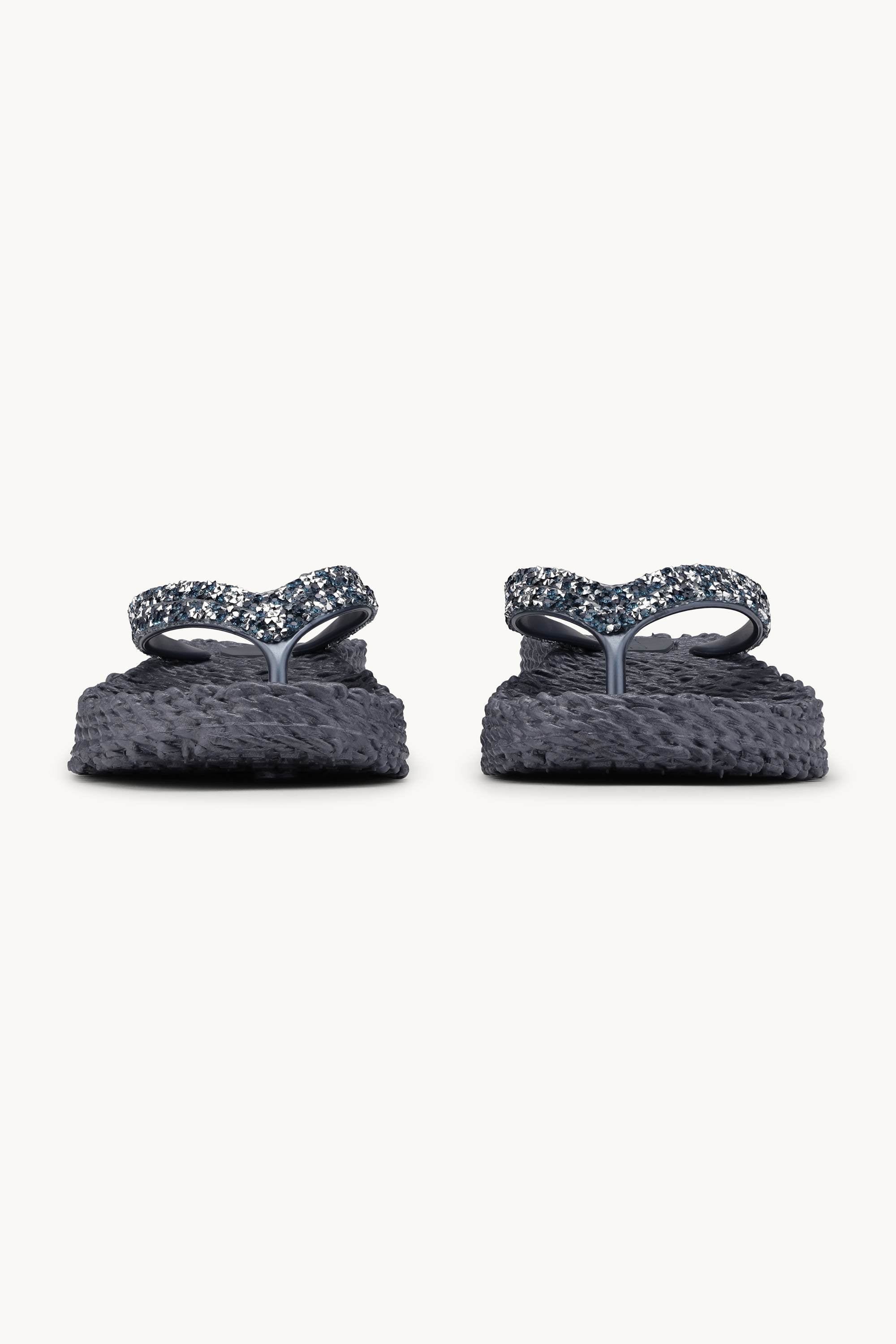 Platform Flip-flops Glitter Stones - Ombre Blue